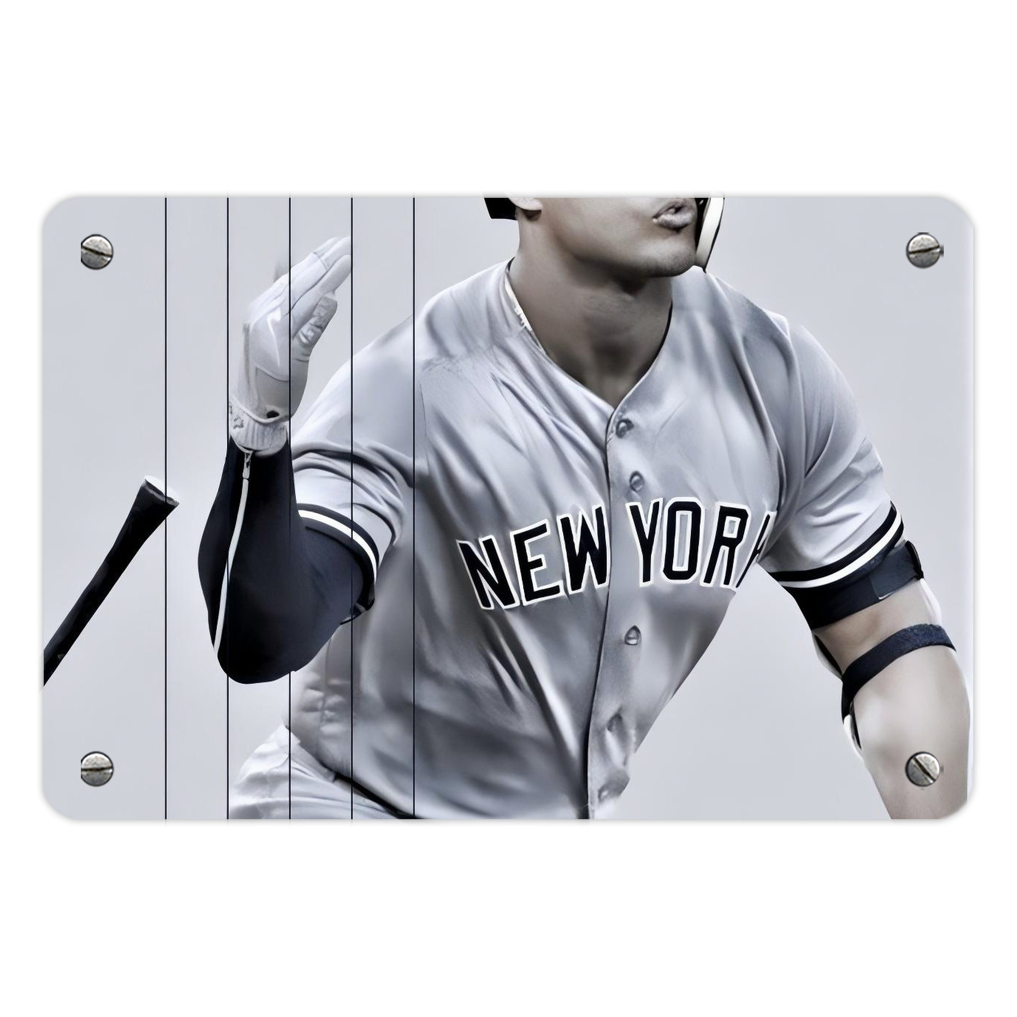 Giancarlo Stanton 37 Metal Tin Sign 12x8inch - Premium Full-Print Decorative Wall Art, Durable Rust-Resistant Metal Plaque For Living Room, Bedroom, Kitchen, Office, Bar Décor