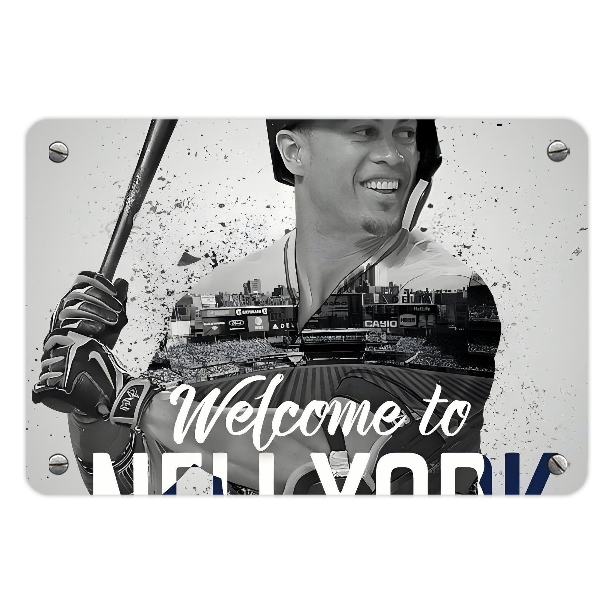 Giancarlo Stanton 42 Metal Tin Sign 12x8inch - Premium Full-Print Decorative Wall Art, Durable Rust-Resistant Metal Plaque For Living Room, Bedroom, Kitchen, Office, Bar Décor