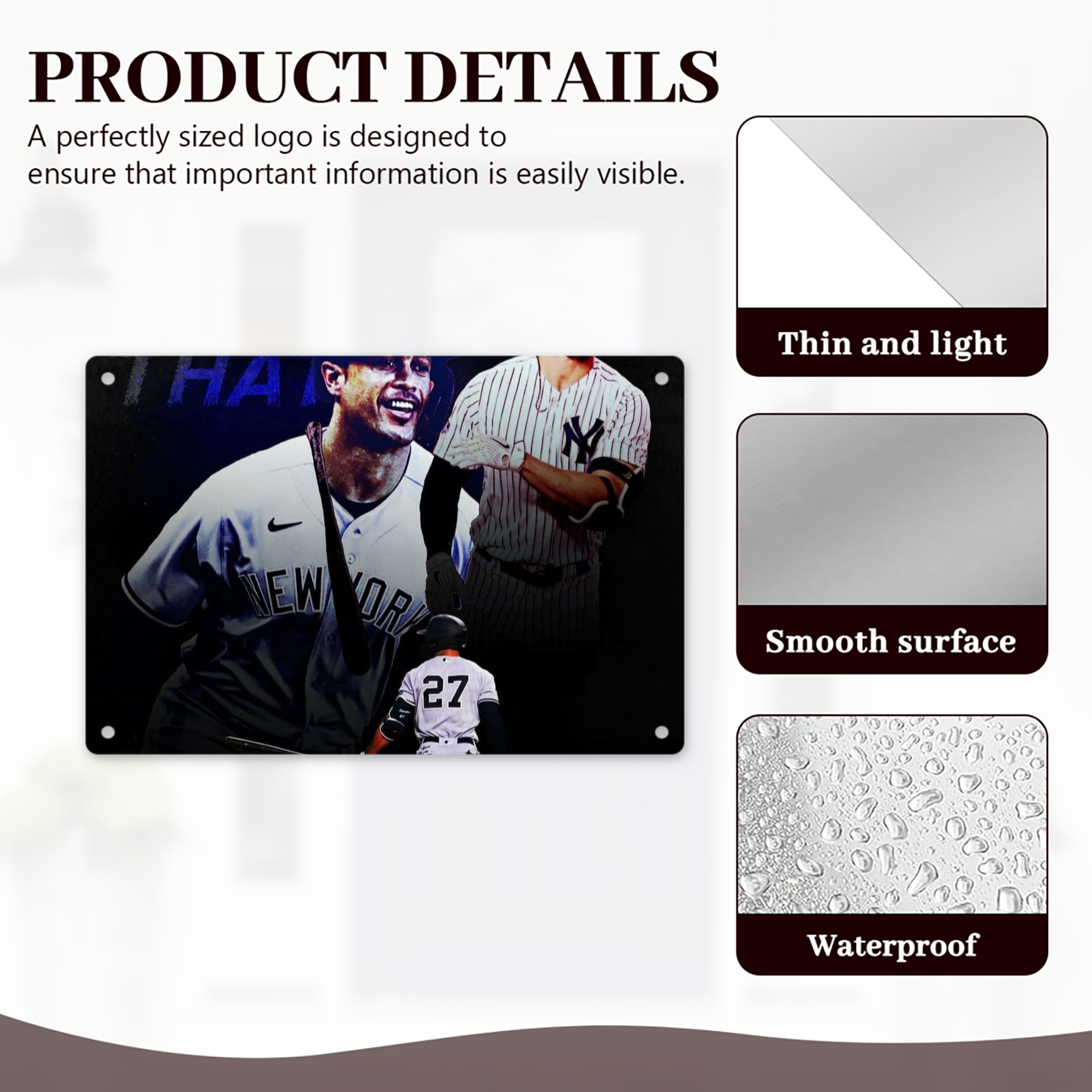 Giancarlo Stanton 36 Decorative Aluminum Plaque – Horizontal Design – Durable, Stylish, Easy To Install – Ideal For Home, Office, Bar, And More