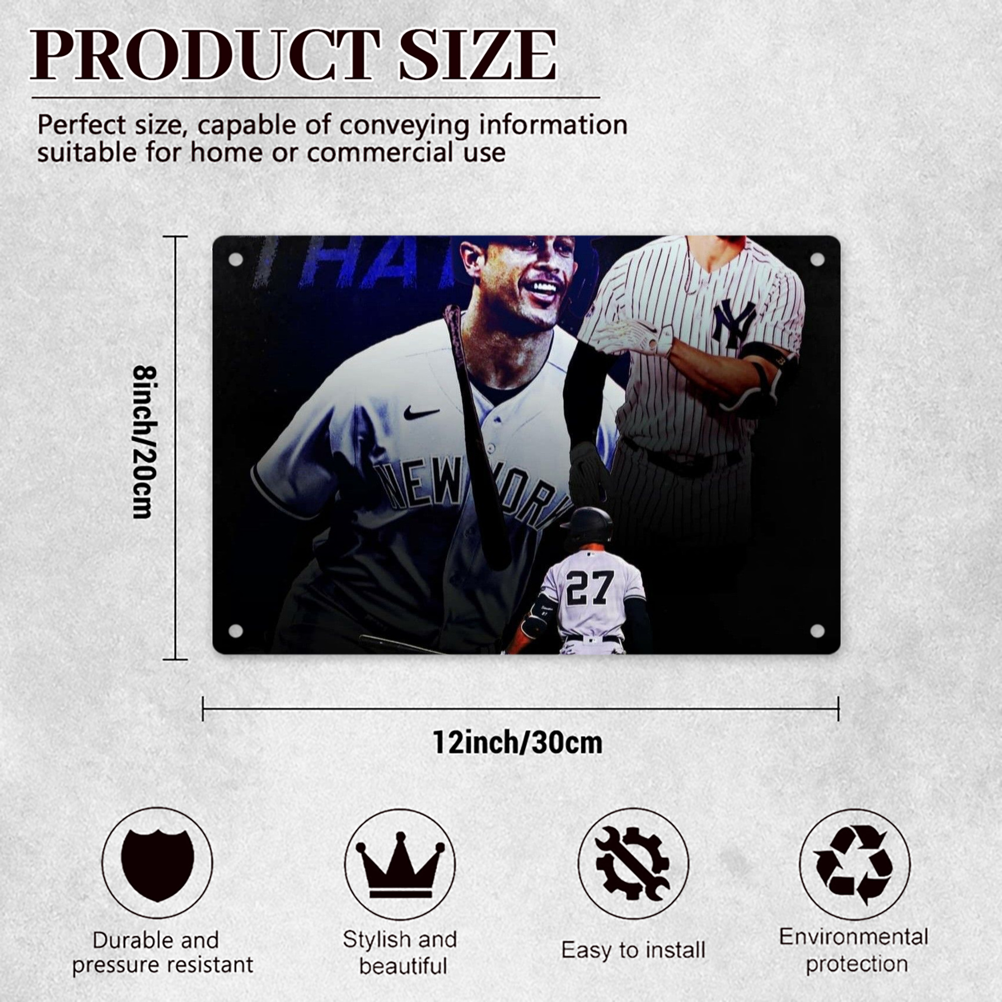 Giancarlo Stanton 36 Decorative Aluminum Plaque – Horizontal Design – Durable, Stylish, Easy To Install – Ideal For Home, Office, Bar, And More