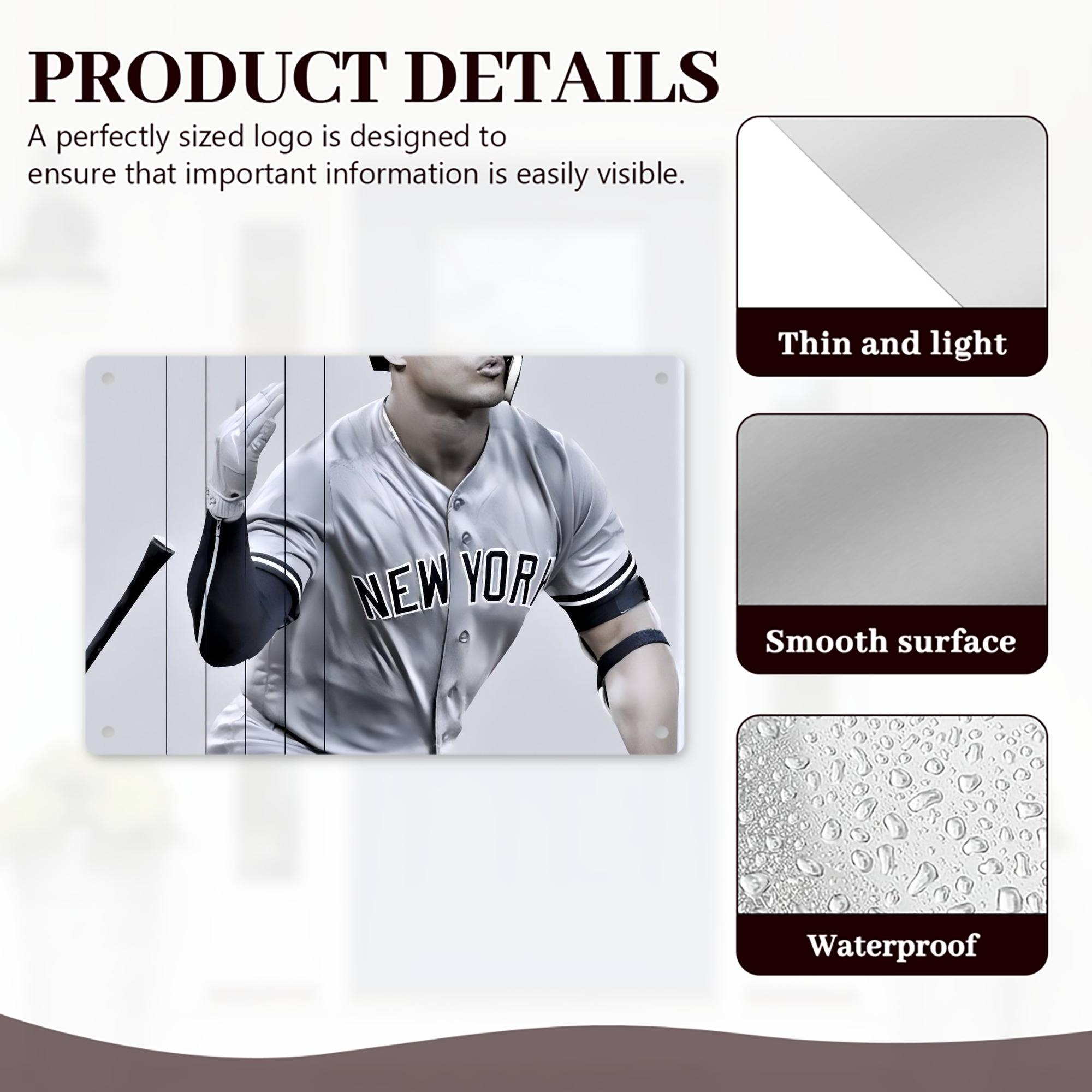 Giancarlo Stanton 37 Decorative Aluminum Plaque – Horizontal Design – Durable, Stylish, Easy To Install – Ideal For Home, Office, Bar, And More