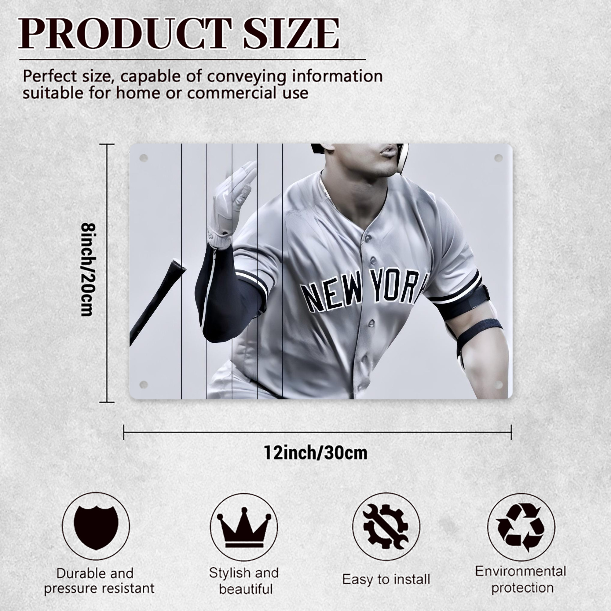 Giancarlo Stanton 37 Decorative Aluminum Plaque – Horizontal Design – Durable, Stylish, Easy To Install – Ideal For Home, Office, Bar, And More