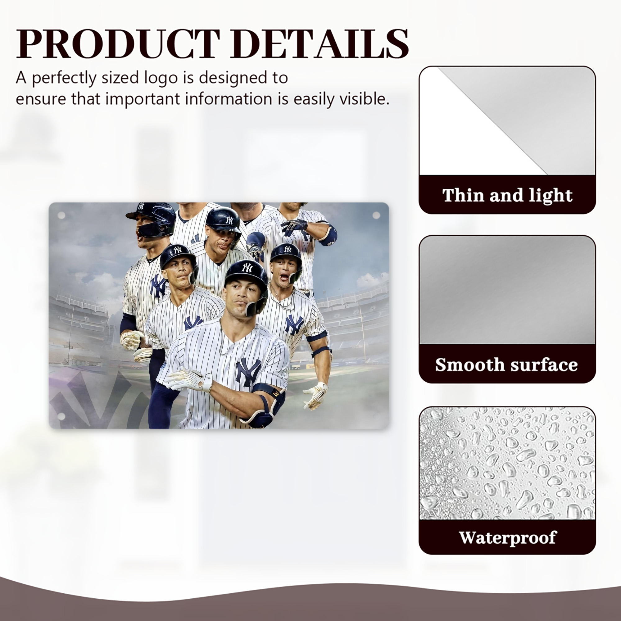 Giancarlo Stanton 38 Decorative Aluminum Plaque – Horizontal Design – Durable, Stylish, Easy To Install – Ideal For Home, Office, Bar, And More