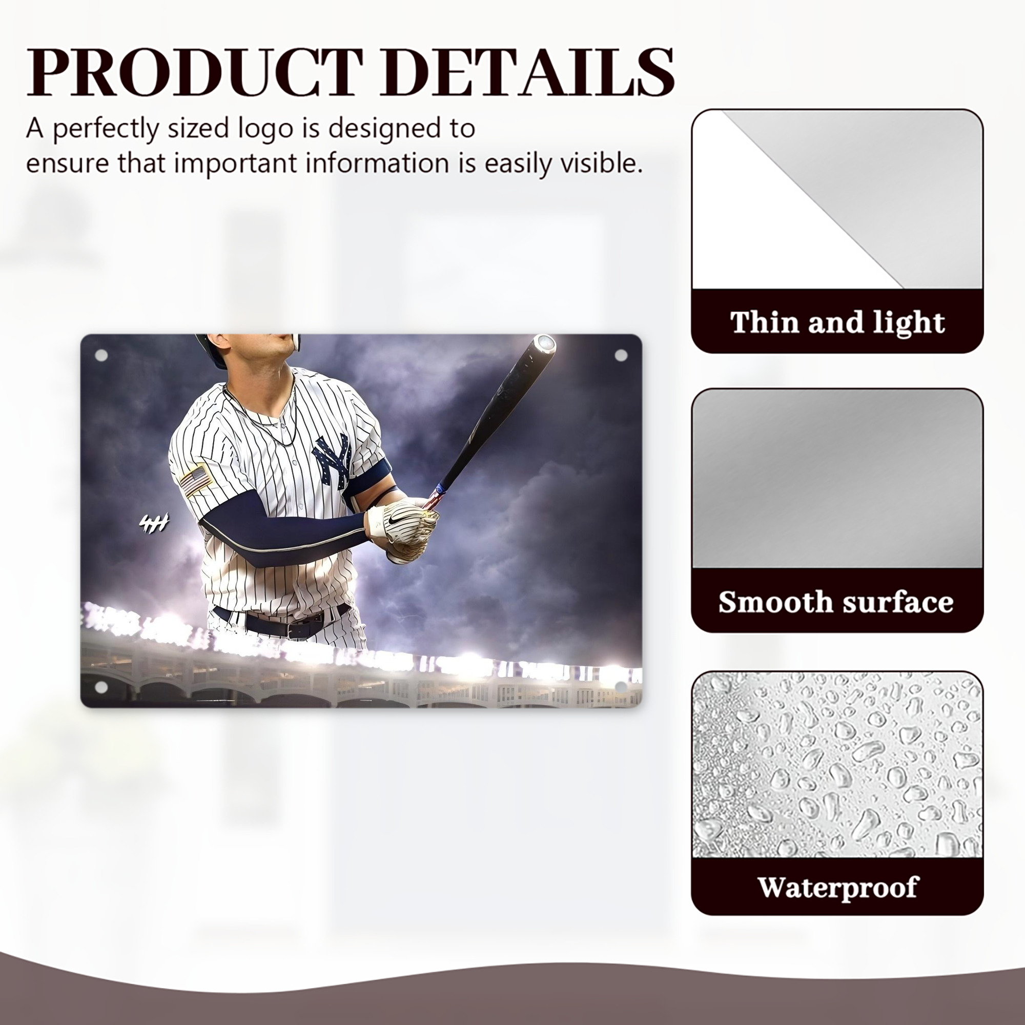 Giancarlo Stanton 41 Decorative Aluminum Plaque – Horizontal Design – Durable, Stylish, Easy To Install – Ideal For Home, Office, Bar, And More