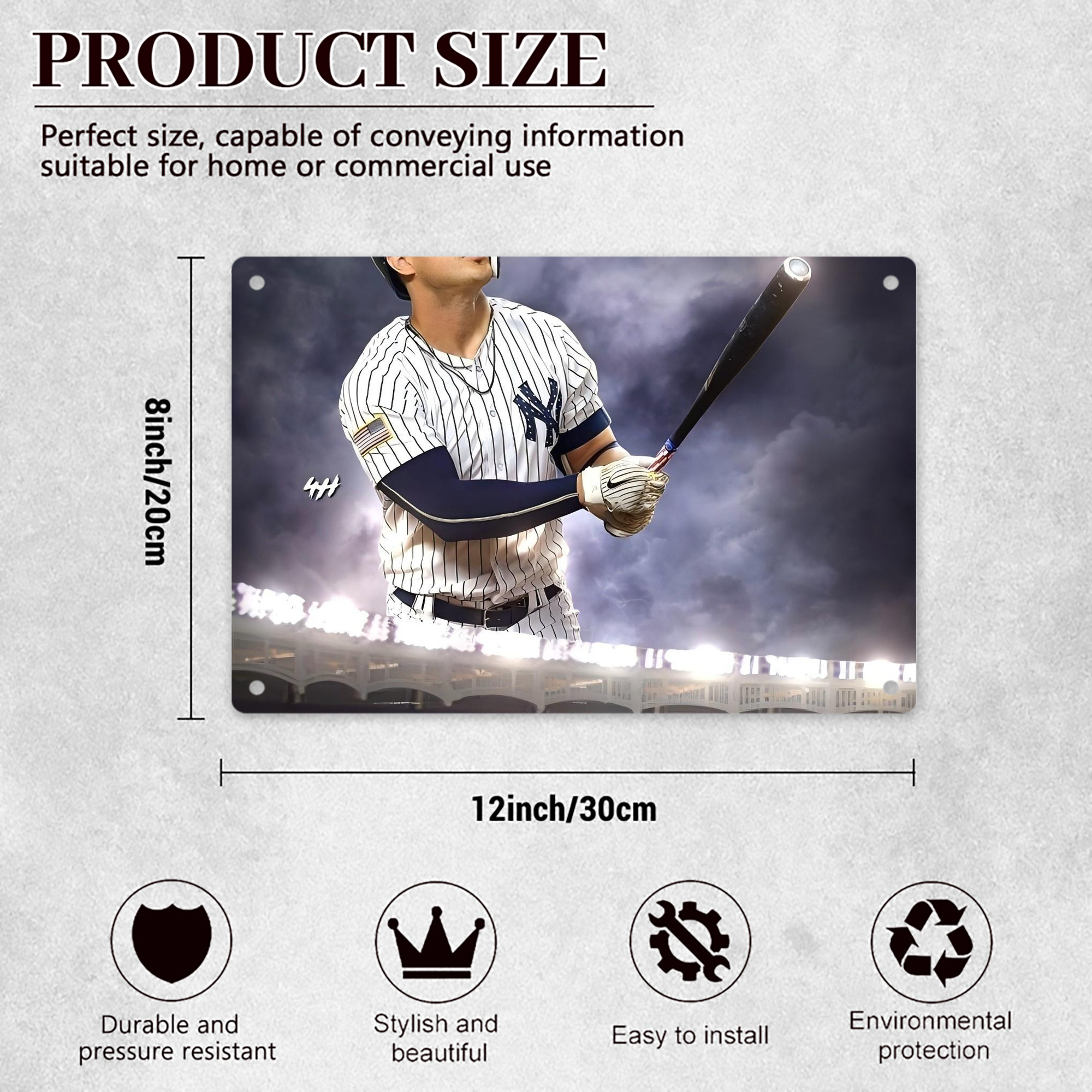 Giancarlo Stanton 41 Decorative Aluminum Plaque – Horizontal Design – Durable, Stylish, Easy To Install – Ideal For Home, Office, Bar, And More