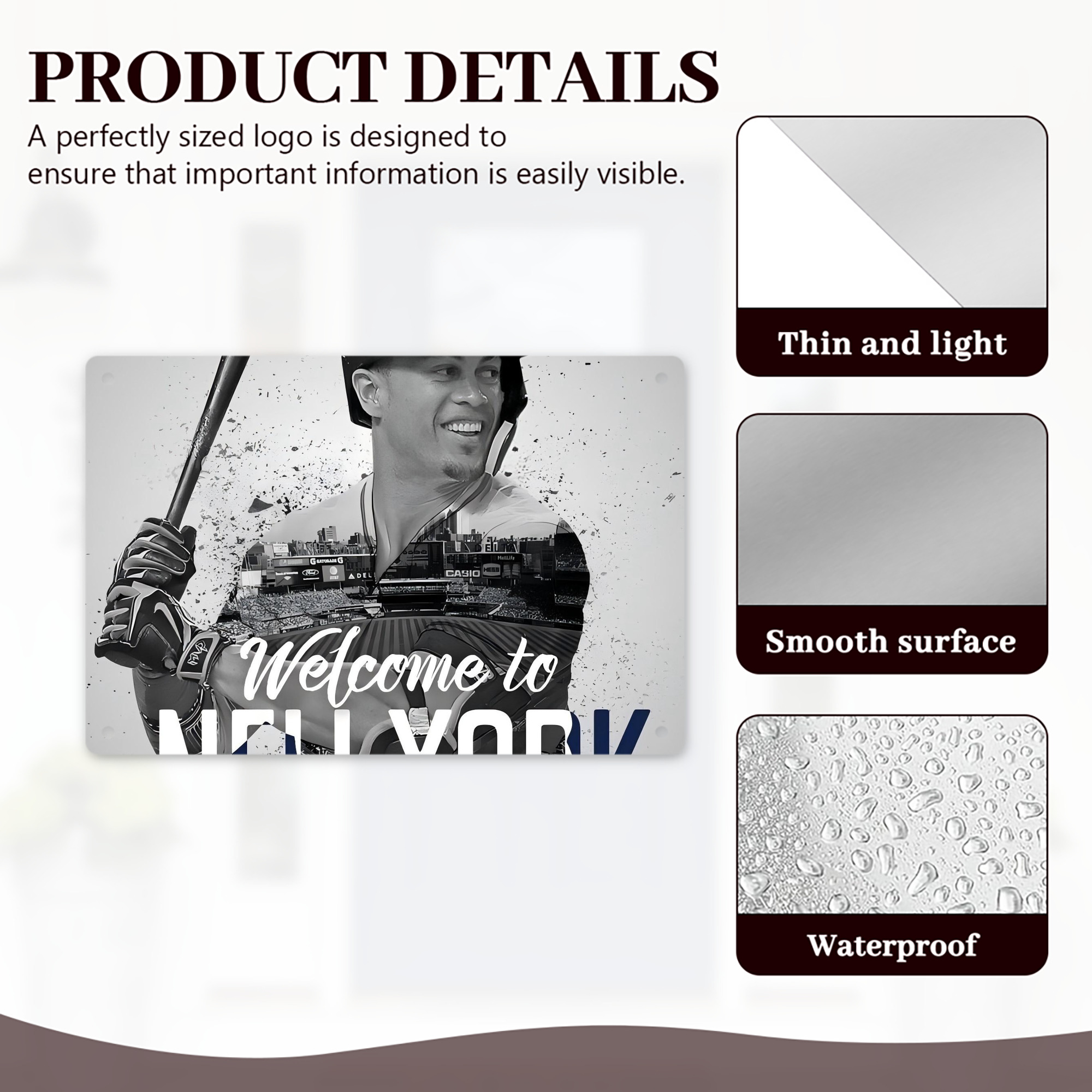 Giancarlo Stanton 42 Decorative Aluminum Plaque – Horizontal Design – Durable, Stylish, Easy To Install – Ideal For Home, Office, Bar, And More