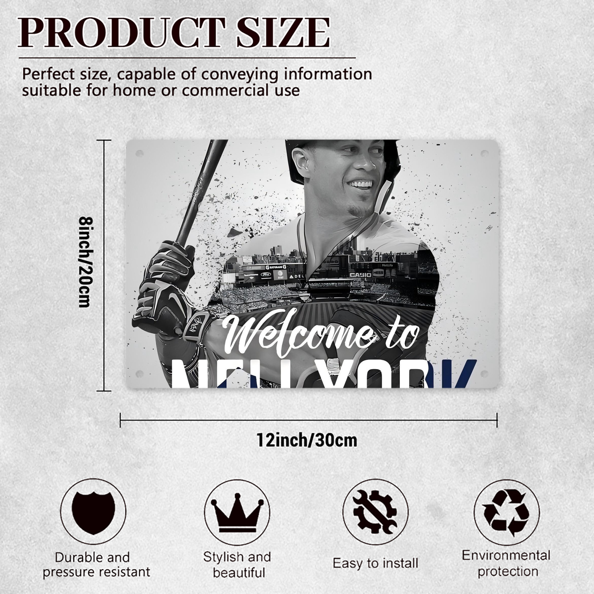 Giancarlo Stanton 42 Decorative Aluminum Plaque – Horizontal Design – Durable, Stylish, Easy To Install – Ideal For Home, Office, Bar, And More