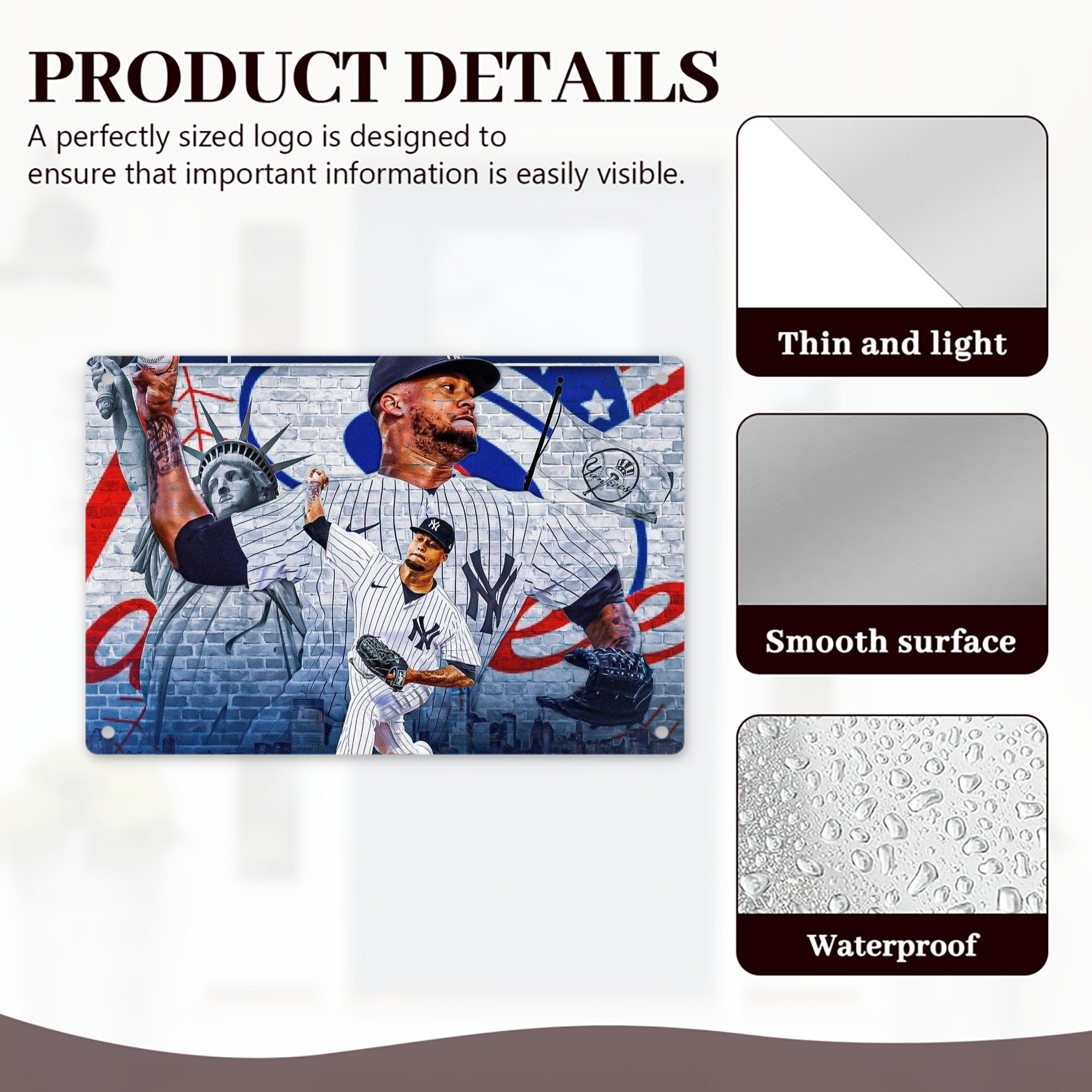 Giancarlo Stanton 43 Decorative Aluminum Plaque – Horizontal Design – Durable, Stylish, Easy To Install – Ideal For Home, Office, Bar, And More