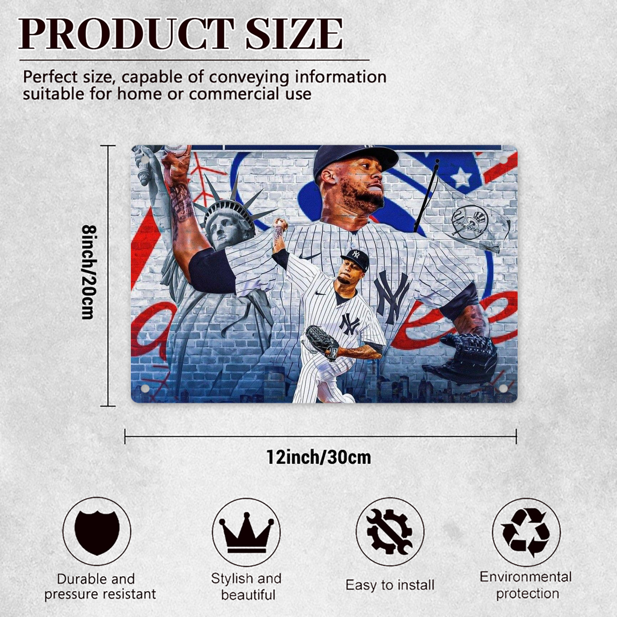 Giancarlo Stanton 43 Decorative Aluminum Plaque – Horizontal Design – Durable, Stylish, Easy To Install – Ideal For Home, Office, Bar, And More