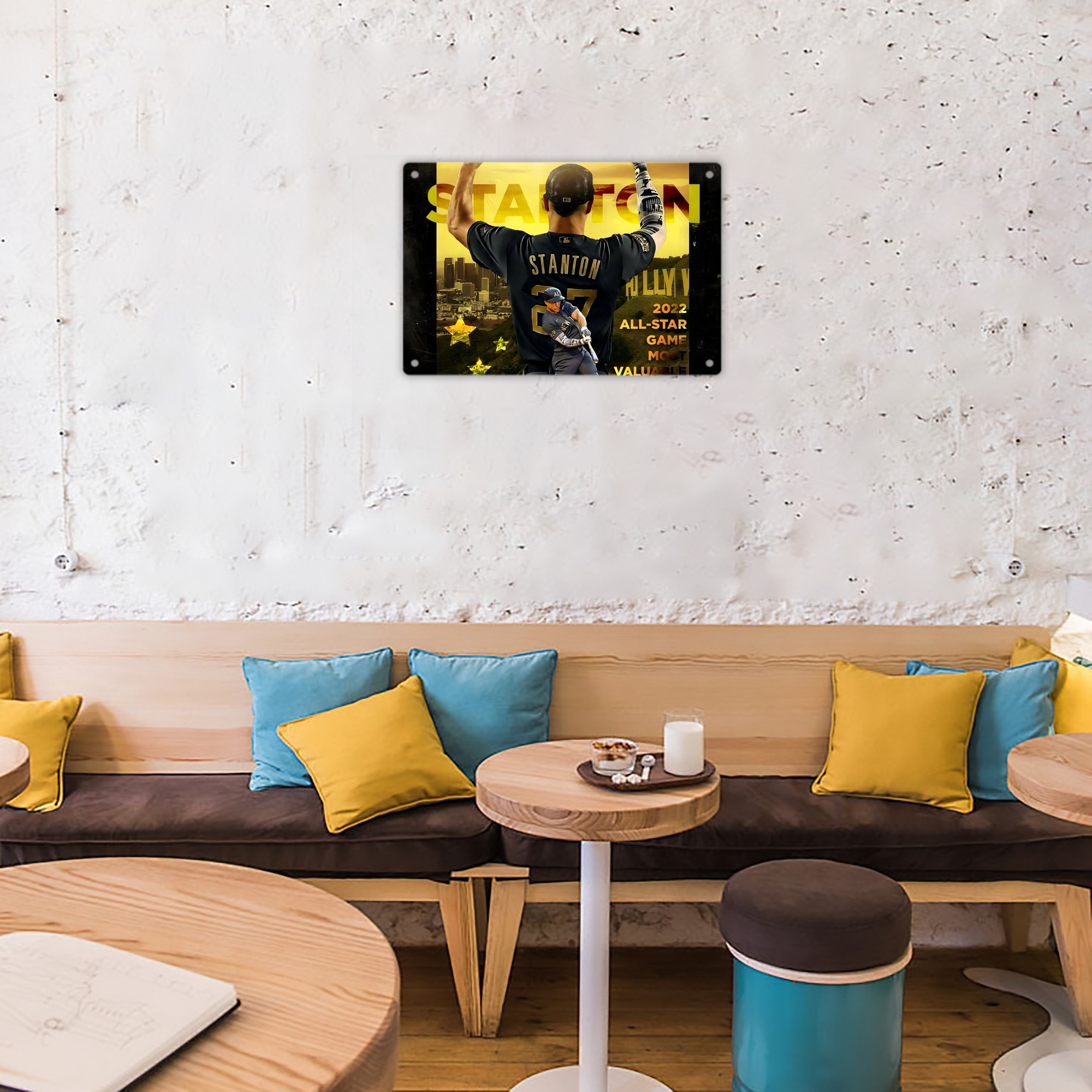 Giancarlo Stanton 44 Decorative Aluminum Plaque – Horizontal Design – Durable, Stylish, Easy To Install – Ideal For Home, Office, Bar, And More