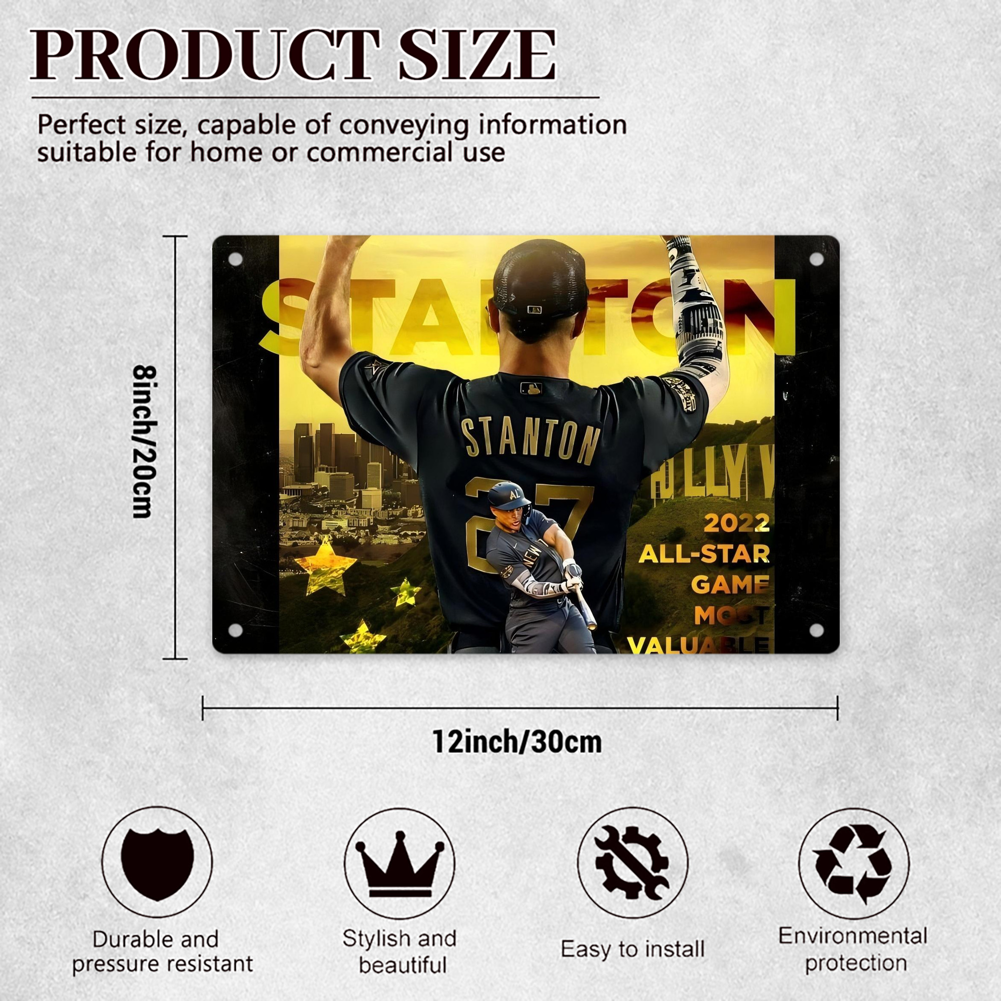 Giancarlo Stanton 44 Decorative Aluminum Plaque – Horizontal Design – Durable, Stylish, Easy To Install – Ideal For Home, Office, Bar, And More