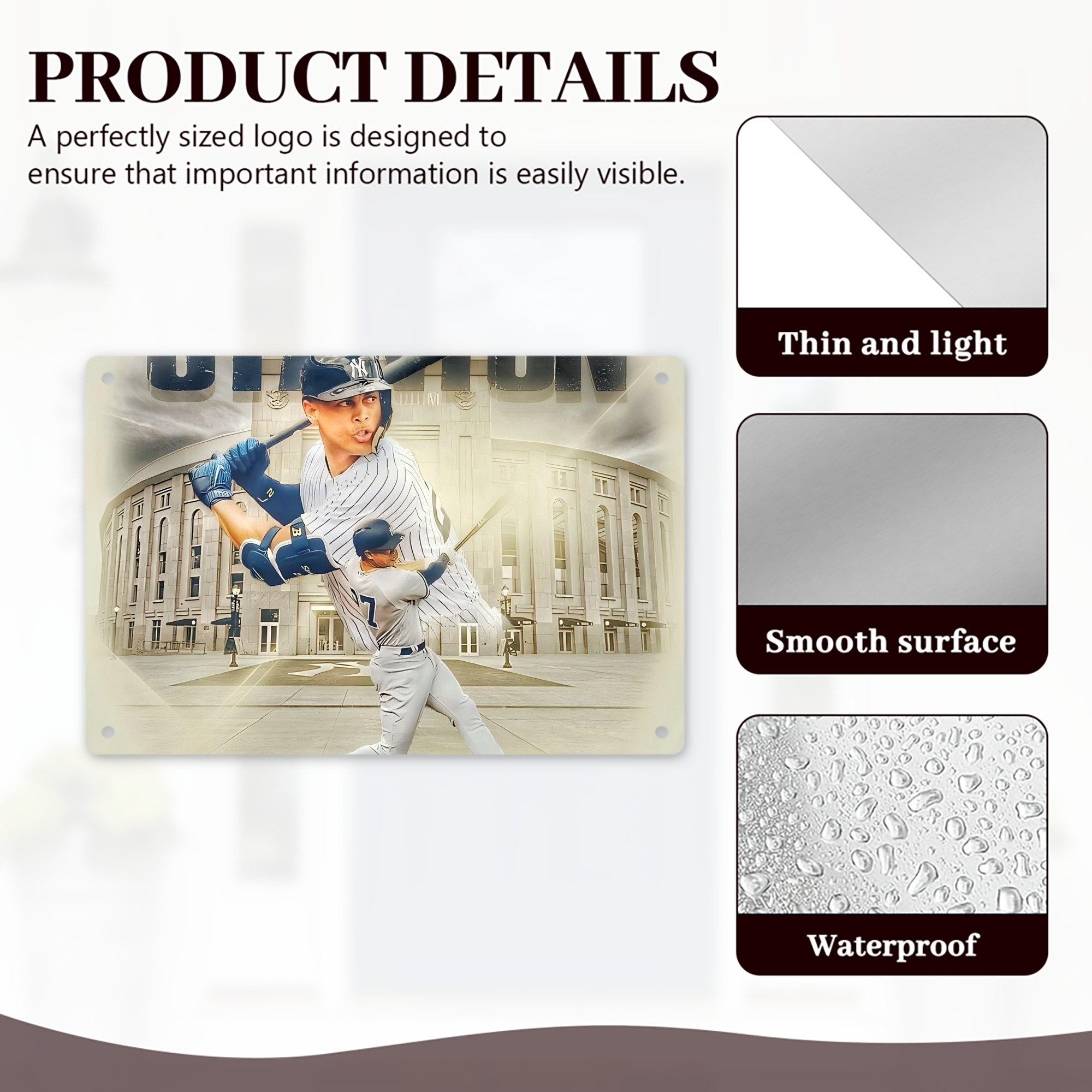 Giancarlo Stanton 45 Decorative Aluminum Plaque – Horizontal Design – Durable, Stylish, Easy To Install – Ideal For Home, Office, Bar, And More