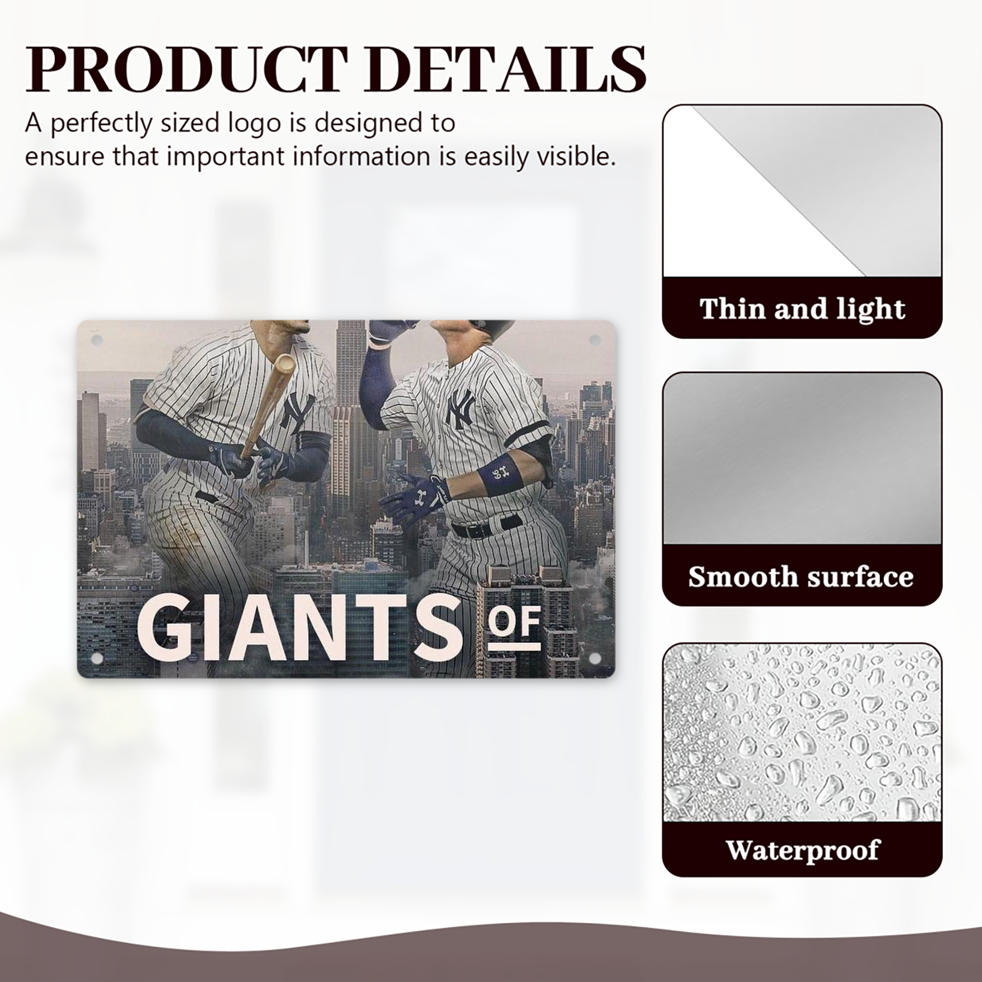 Giancarlo Stanton 46 Decorative Aluminum Plaque – Horizontal Design – Durable, Stylish, Easy To Install – Ideal For Home, Office, Bar, And More