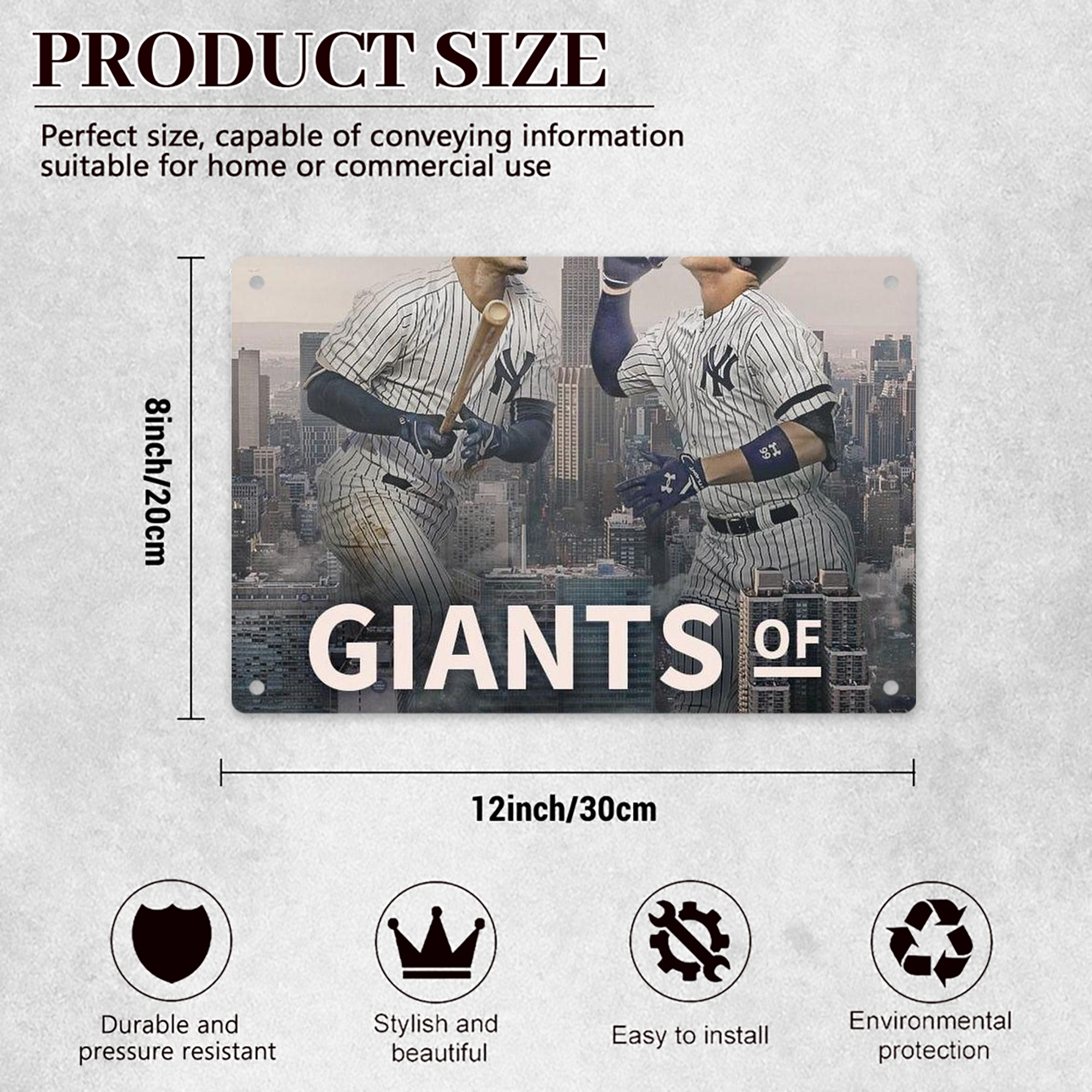 Giancarlo Stanton 46 Decorative Aluminum Plaque – Horizontal Design – Durable, Stylish, Easy To Install – Ideal For Home, Office, Bar, And More