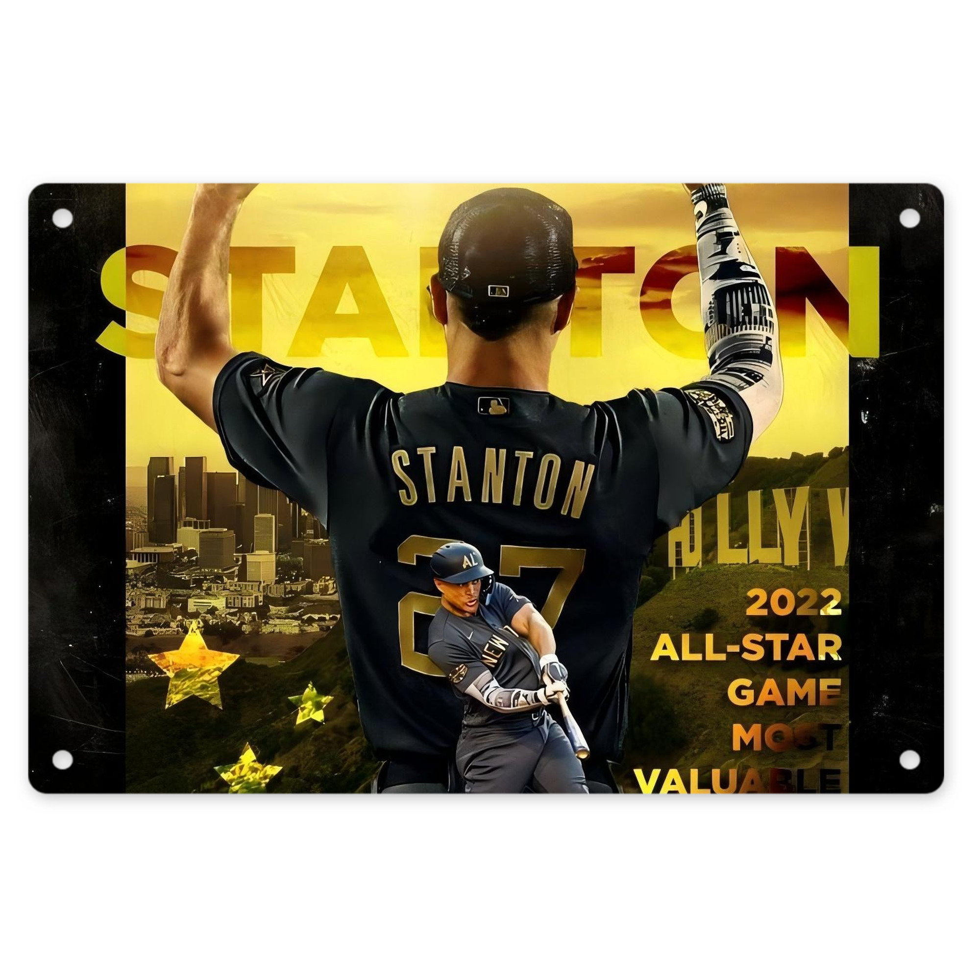Giancarlo Stanton 44 Decorative Aluminum Plaque – Horizontal Design – Durable, Stylish, Easy To Install – Ideal For Home, Office, Bar, And More