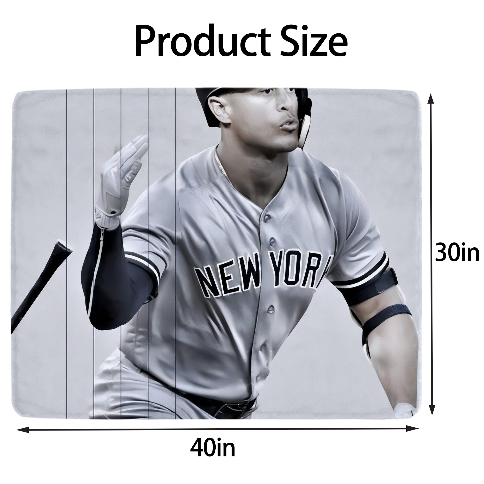 Giancarlo Stanton 37 Soft Plush Fleece Blanket 30x40 Inch - 300GSM Flannel, Ultra Soft & Warm, Lightweight & Durable, Perfect For Kids, Adults, Couch, Bed, Camping, Travel, Gift For Family & Friends