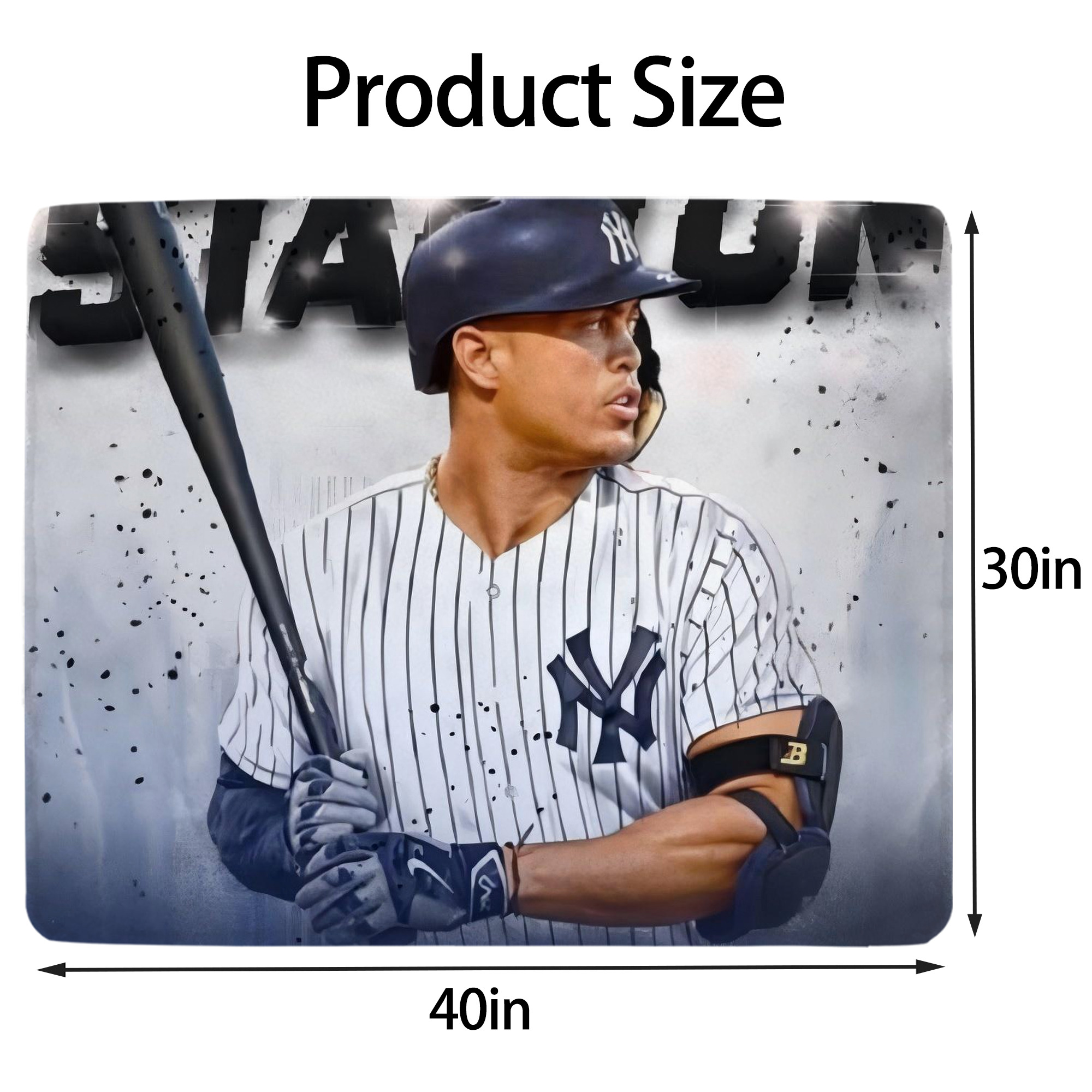 Giancarlo Stanton 40 Soft Plush Fleece Blanket 30x40 Inch - 300GSM Flannel, Ultra Soft & Warm, Lightweight & Durable, Perfect For Kids, Adults, Couch, Bed, Camping, Travel, Gift For Family & Friends