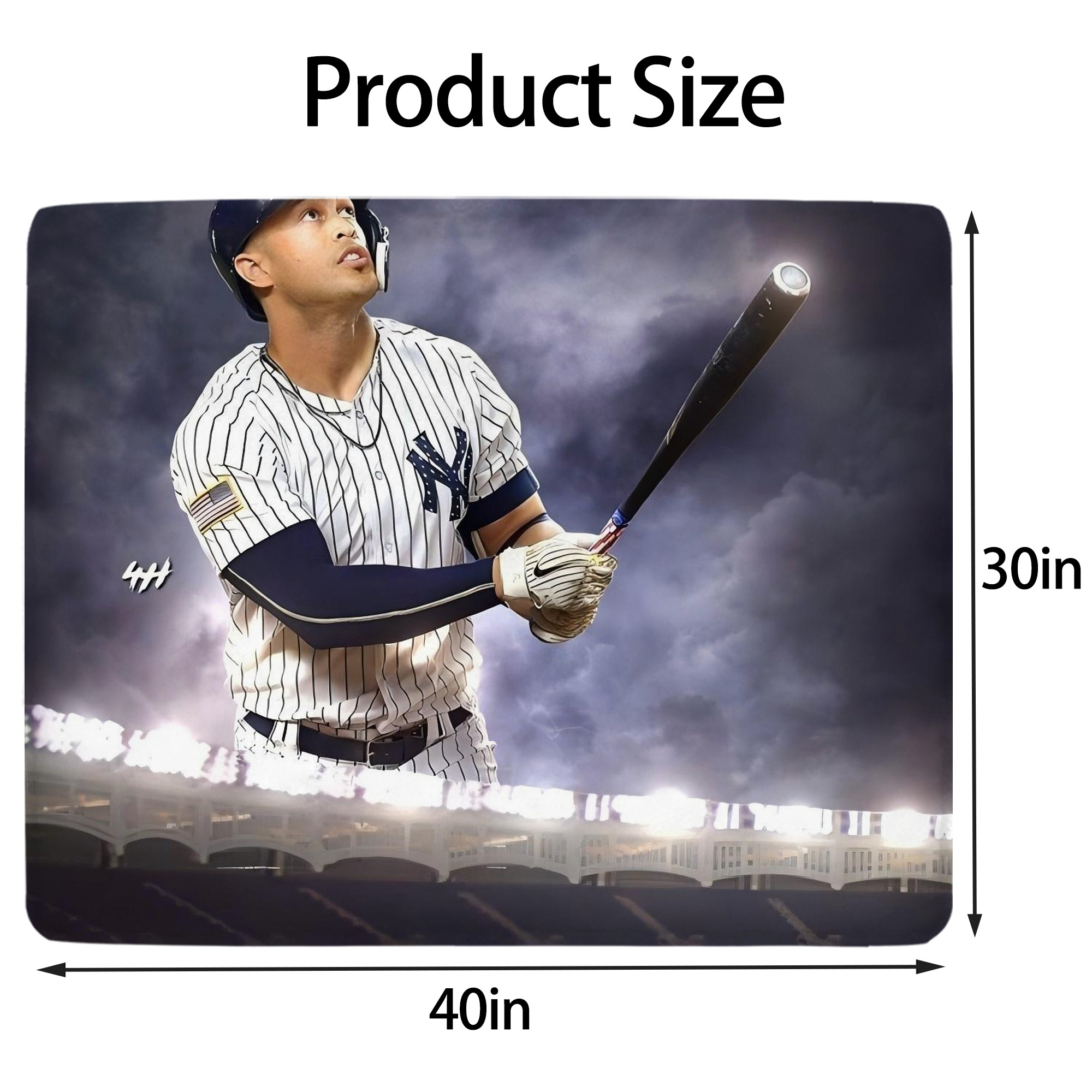 Giancarlo Stanton 41 Soft Plush Fleece Blanket 30x40 Inch - 300GSM Flannel, Ultra Soft & Warm, Lightweight & Durable, Perfect For Kids, Adults, Couch, Bed, Camping, Travel, Gift For Family & Friends