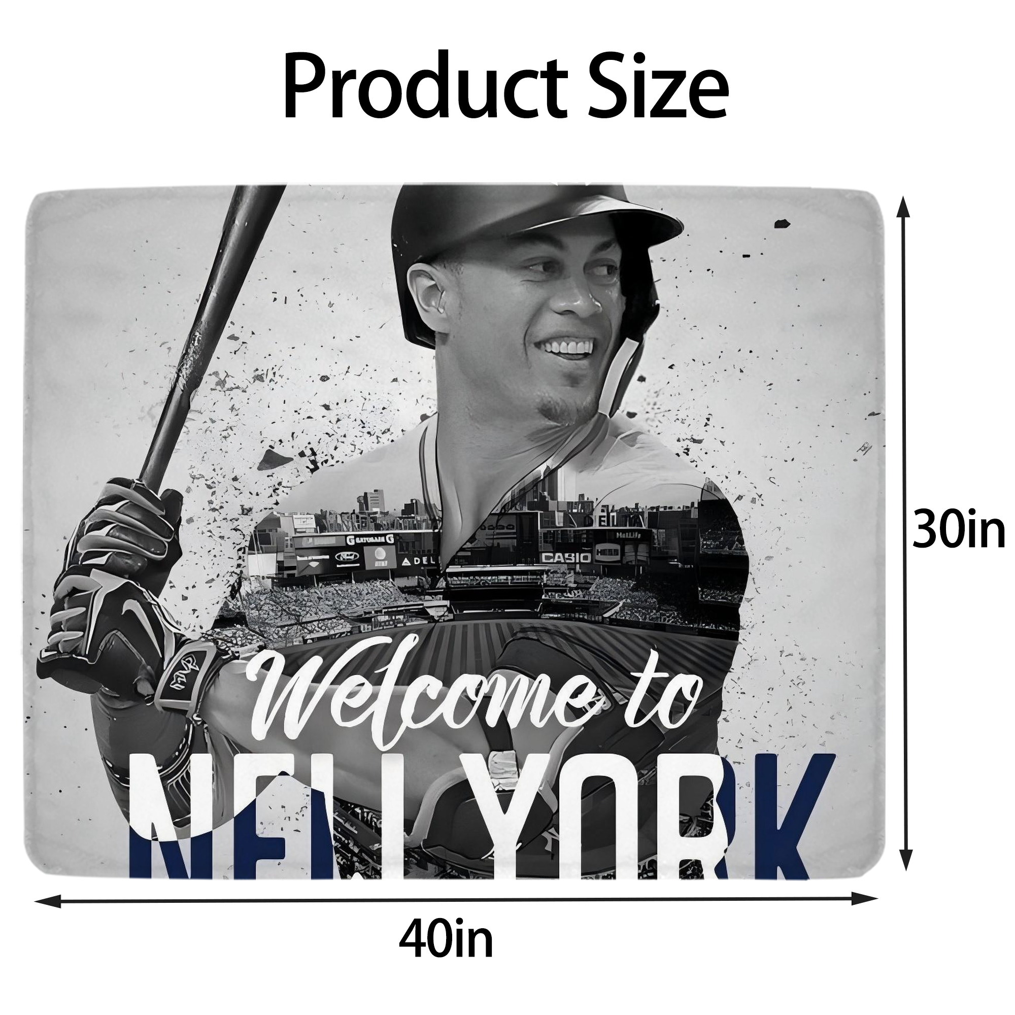 Giancarlo Stanton 42 Soft Plush Fleece Blanket 30x40 Inch - 300GSM Flannel, Ultra Soft & Warm, Lightweight & Durable, Perfect For Kids, Adults, Couch, Bed, Camping, Travel, Gift For Family & Friends