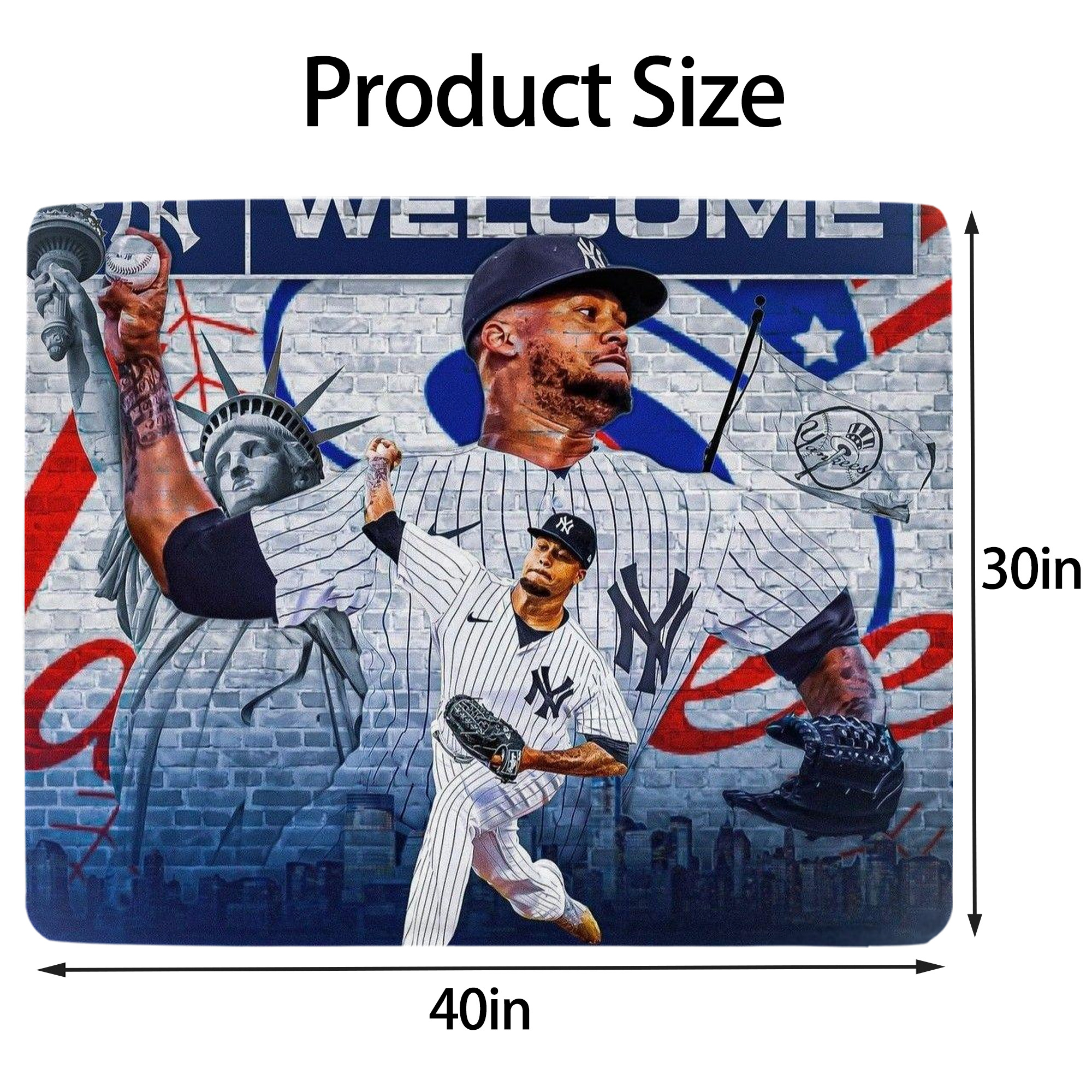 Giancarlo Stanton 43 Soft Plush Fleece Blanket 30x40 Inch - 300GSM Flannel, Ultra Soft & Warm, Lightweight & Durable, Perfect For Kids, Adults, Couch, Bed, Camping, Travel, Gift For Family & Friends