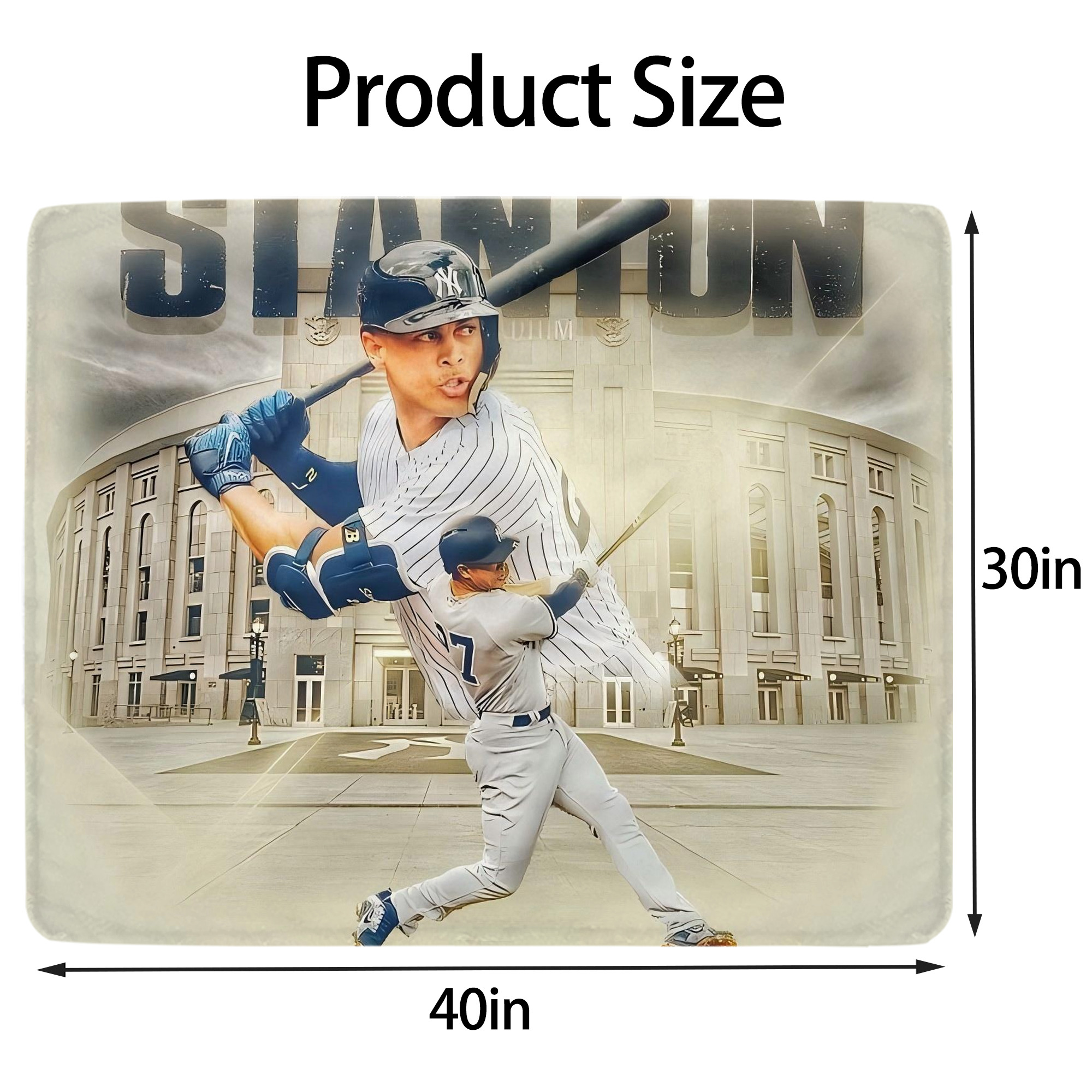 Giancarlo Stanton 45 Soft Plush Fleece Blanket 30x40 Inch - 300GSM Flannel, Ultra Soft & Warm, Lightweight & Durable, Perfect For Kids, Adults, Couch, Bed, Camping, Travel, Gift For Family & Friends
