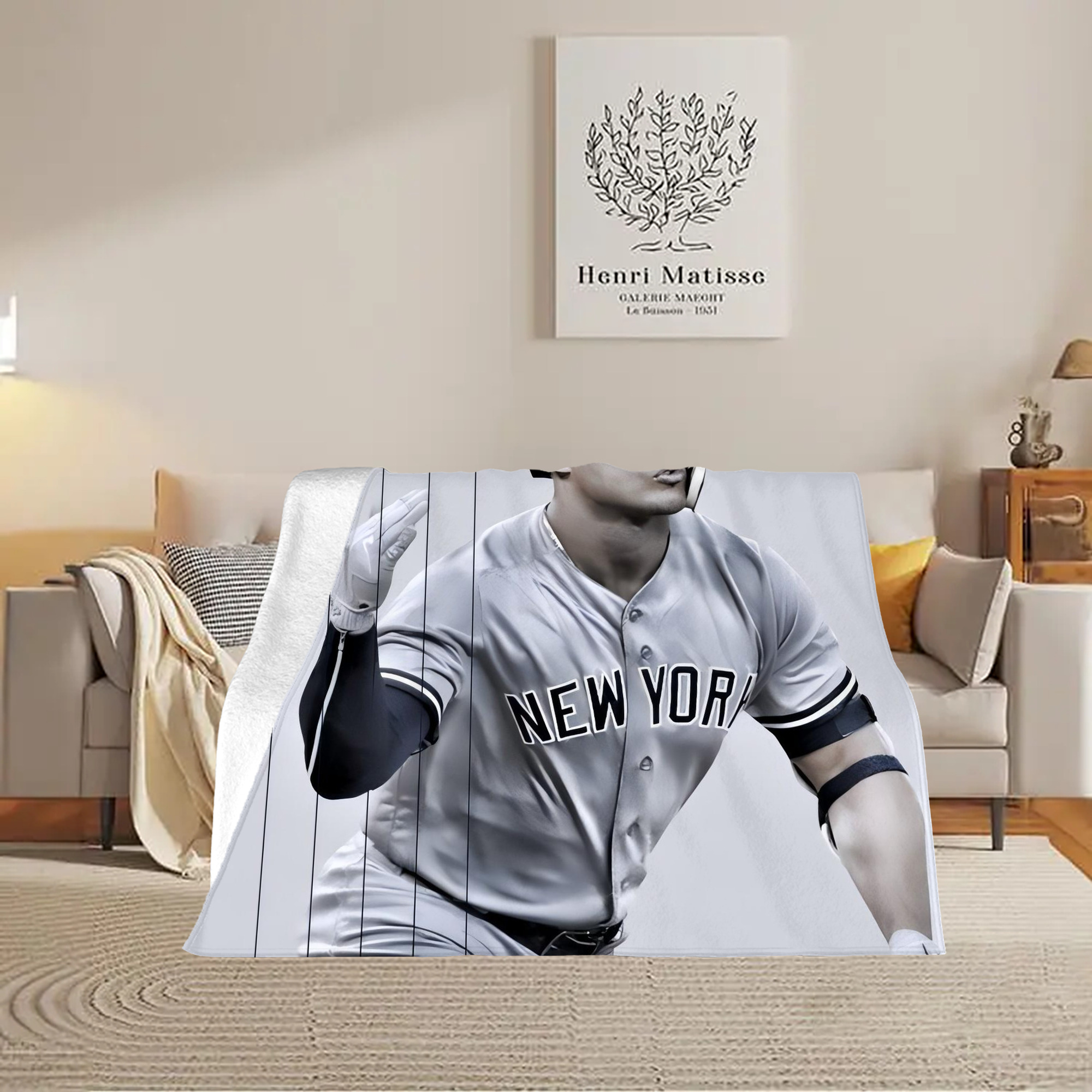 Giancarlo Stanton 37 Soft Plush Fleece Blanket 30x40 Inch - 300GSM Flannel, Ultra Soft & Warm, Lightweight & Durable, Perfect For Kids, Adults, Couch, Bed, Camping, Travel, Gift For Family & Friends