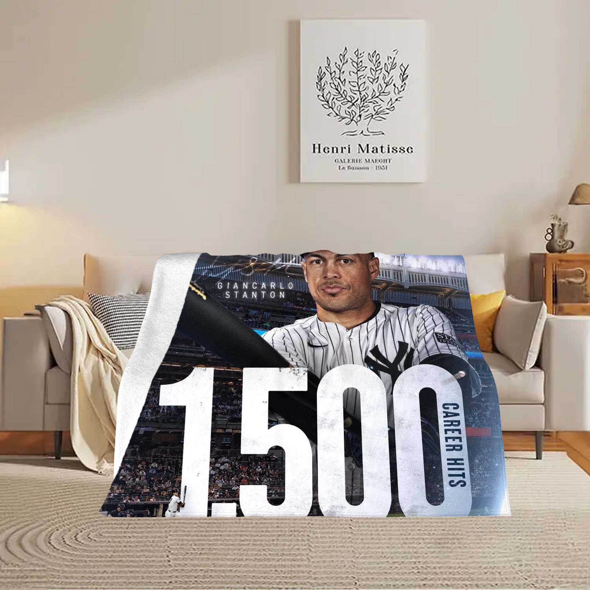 Giancarlo Stanton 39 Soft Plush Fleece Blanket 30x40 Inch - 300GSM Flannel, Ultra Soft & Warm, Lightweight & Durable, Perfect For Kids, Adults, Couch, Bed, Camping, Travel, Gift For Family & Friends
