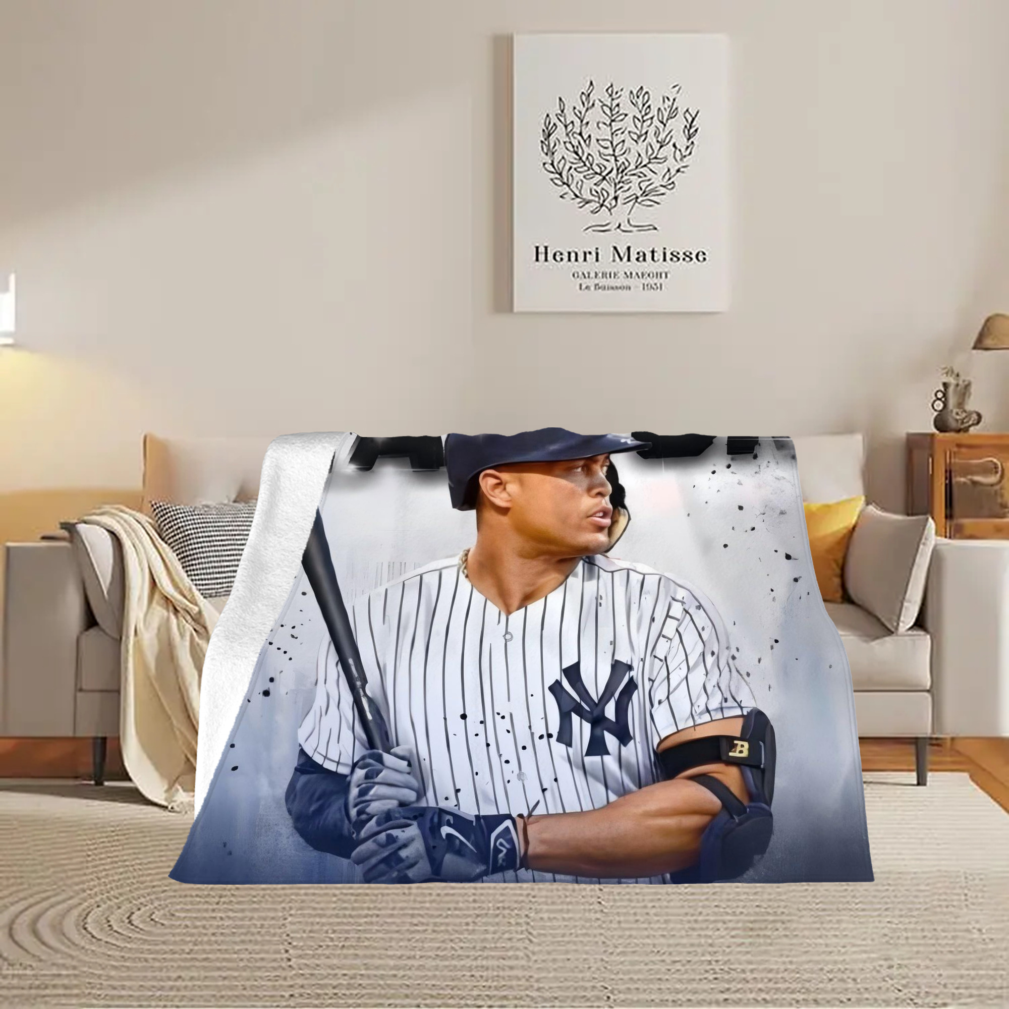 Giancarlo Stanton 40 Soft Plush Fleece Blanket 30x40 Inch - 300GSM Flannel, Ultra Soft & Warm, Lightweight & Durable, Perfect For Kids, Adults, Couch, Bed, Camping, Travel, Gift For Family & Friends