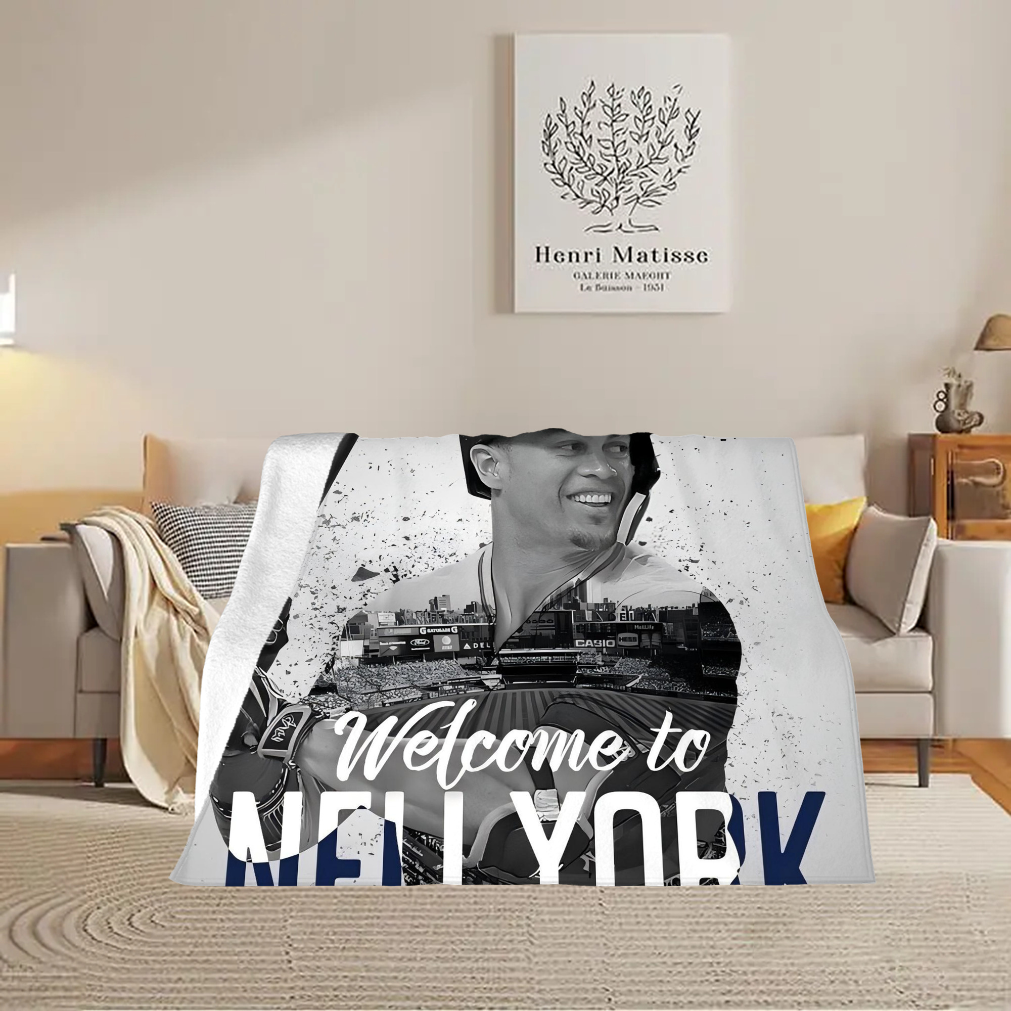 Giancarlo Stanton 42 Soft Plush Fleece Blanket 30x40 Inch - 300GSM Flannel, Ultra Soft & Warm, Lightweight & Durable, Perfect For Kids, Adults, Couch, Bed, Camping, Travel, Gift For Family & Friends