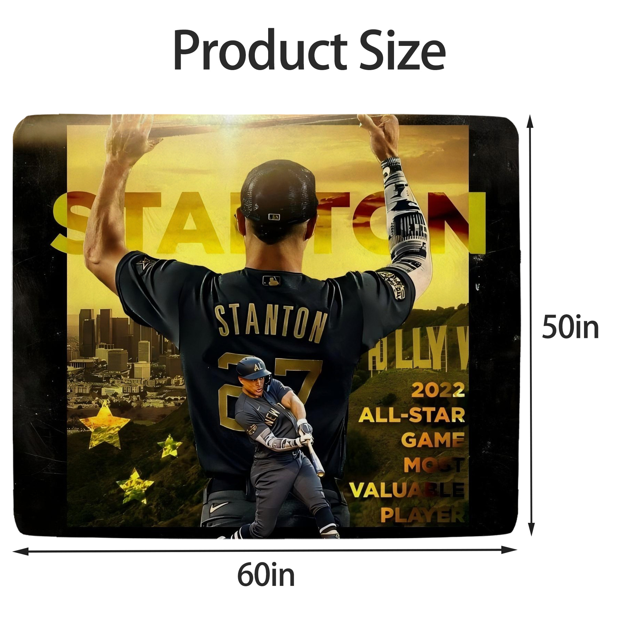 Giancarlo Stanton 44 Soft Fleece Throw Blanket 50 X 60 Inch – Super Soft, Lightweight, And Durable – Perfect For Sofa, Bed, Camping, And More – Ideal Gift For Family And Friends