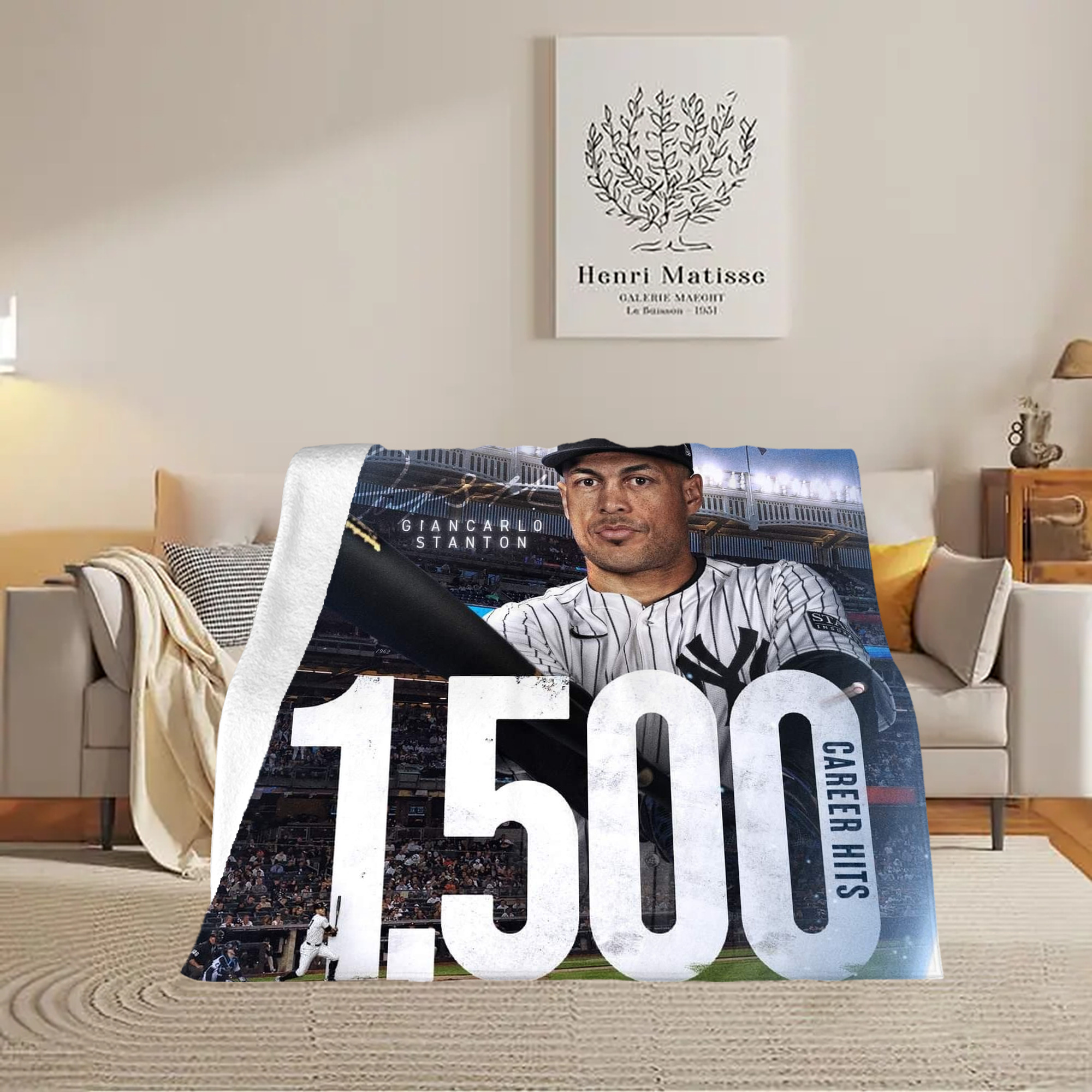 Giancarlo Stanton 39 Soft Fleece Throw Blanket 50 X 60 Inch – Super Soft, Lightweight, And Durable – Perfect For Sofa, Bed, Camping, And More – Ideal Gift For Family And Friends