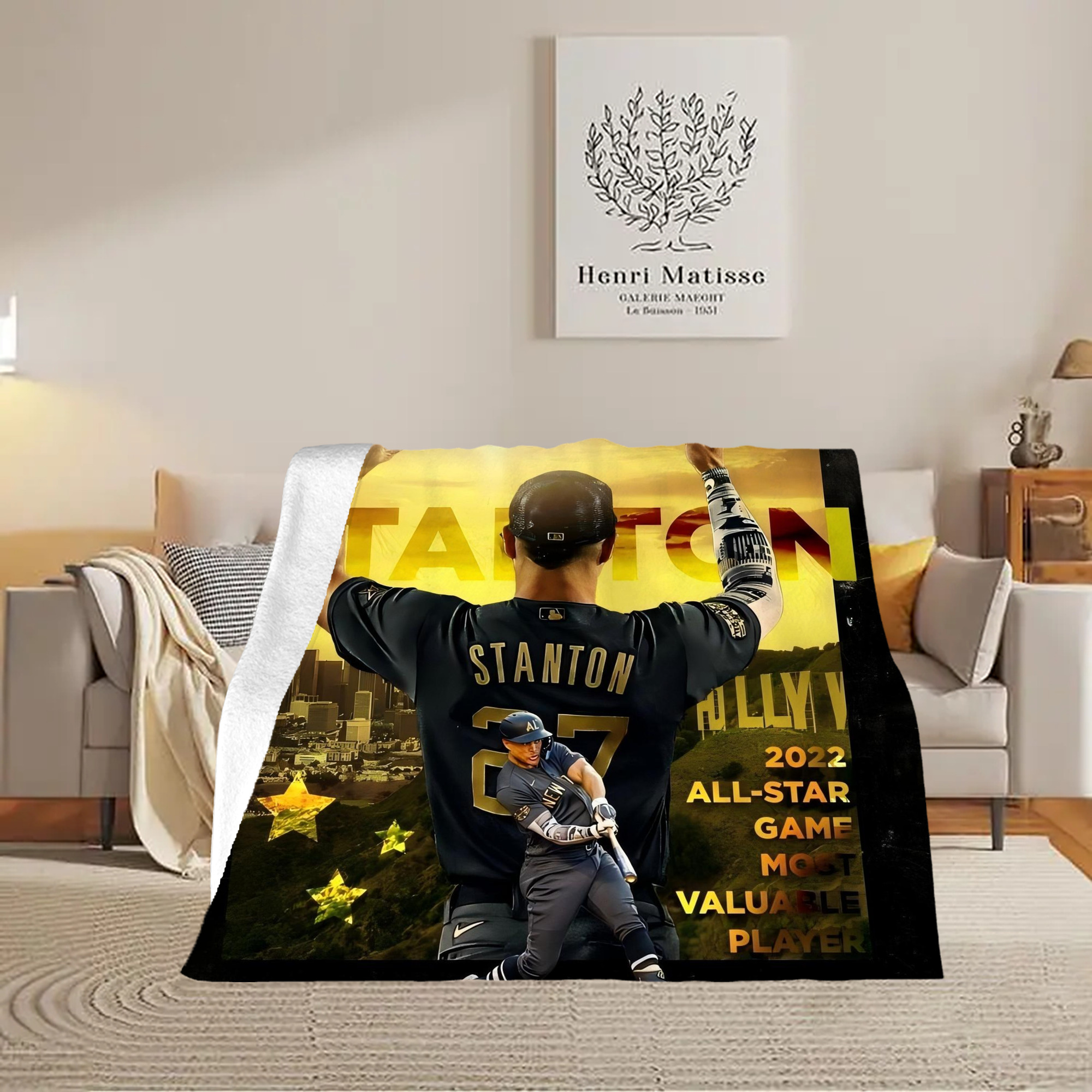 Giancarlo Stanton 44 Soft Fleece Throw Blanket 50 X 60 Inch – Super Soft, Lightweight, And Durable – Perfect For Sofa, Bed, Camping, And More – Ideal Gift For Family And Friends