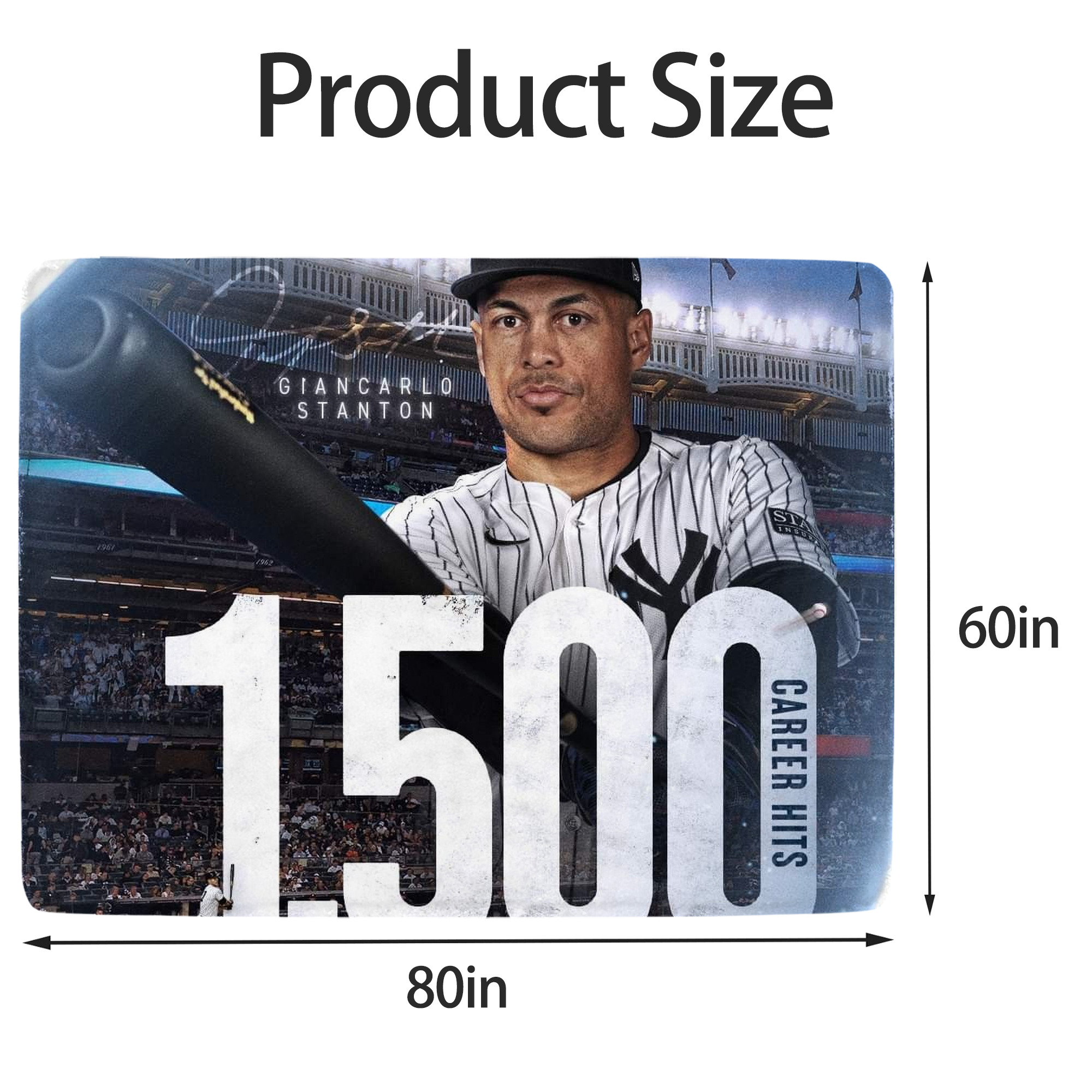 Giancarlo Stanton 39 Soft Fleece Throw Blanket 60 X 80 Inch – Super Soft, Lightweight, And Durable – Perfect For Sofa, Bed, Camping, And More – Ideal Gift For Family And Friends