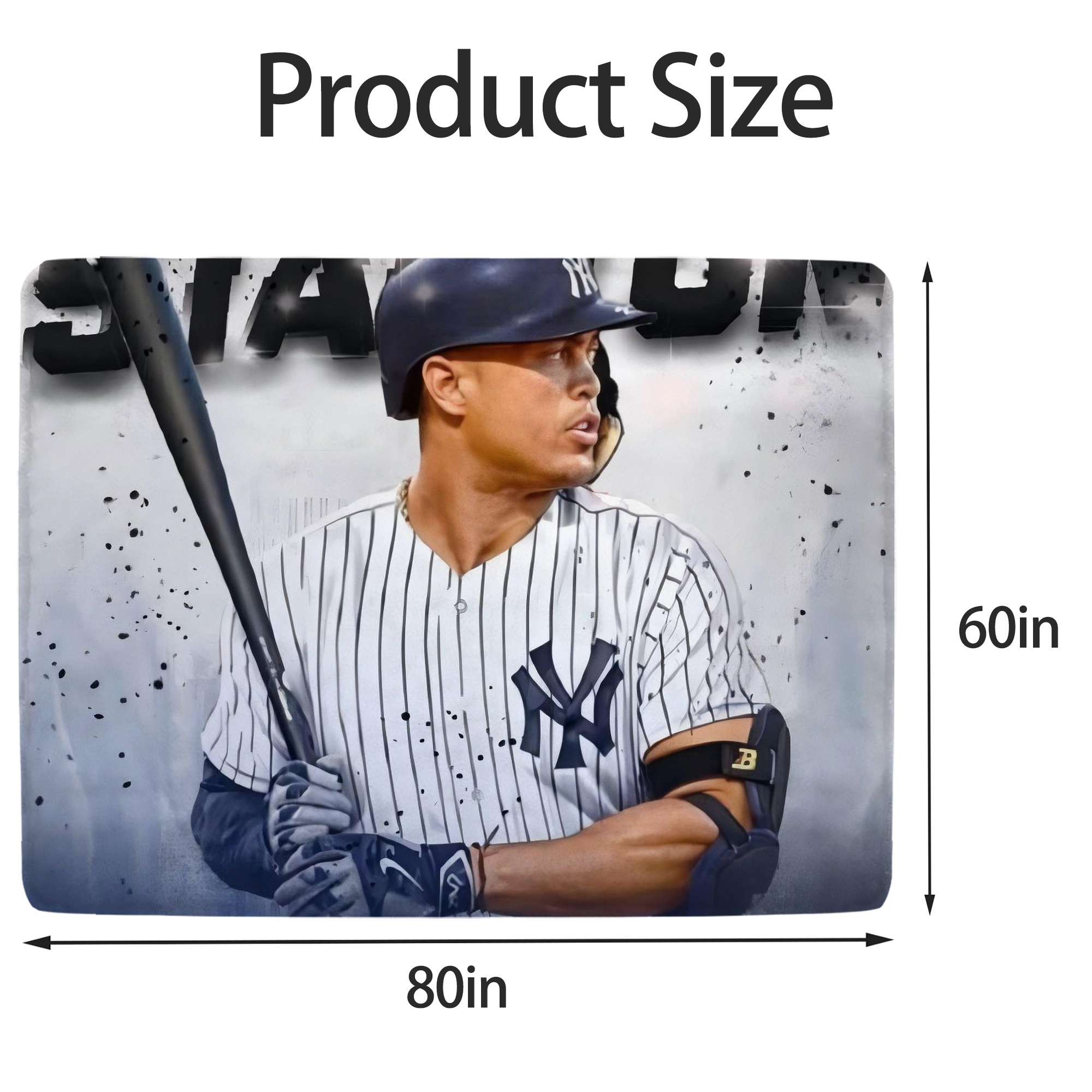 Giancarlo Stanton 40 Soft Fleece Throw Blanket 60 X 80 Inch – Super Soft, Lightweight, And Durable – Perfect For Sofa, Bed, Camping, And More – Ideal Gift For Family And Friends