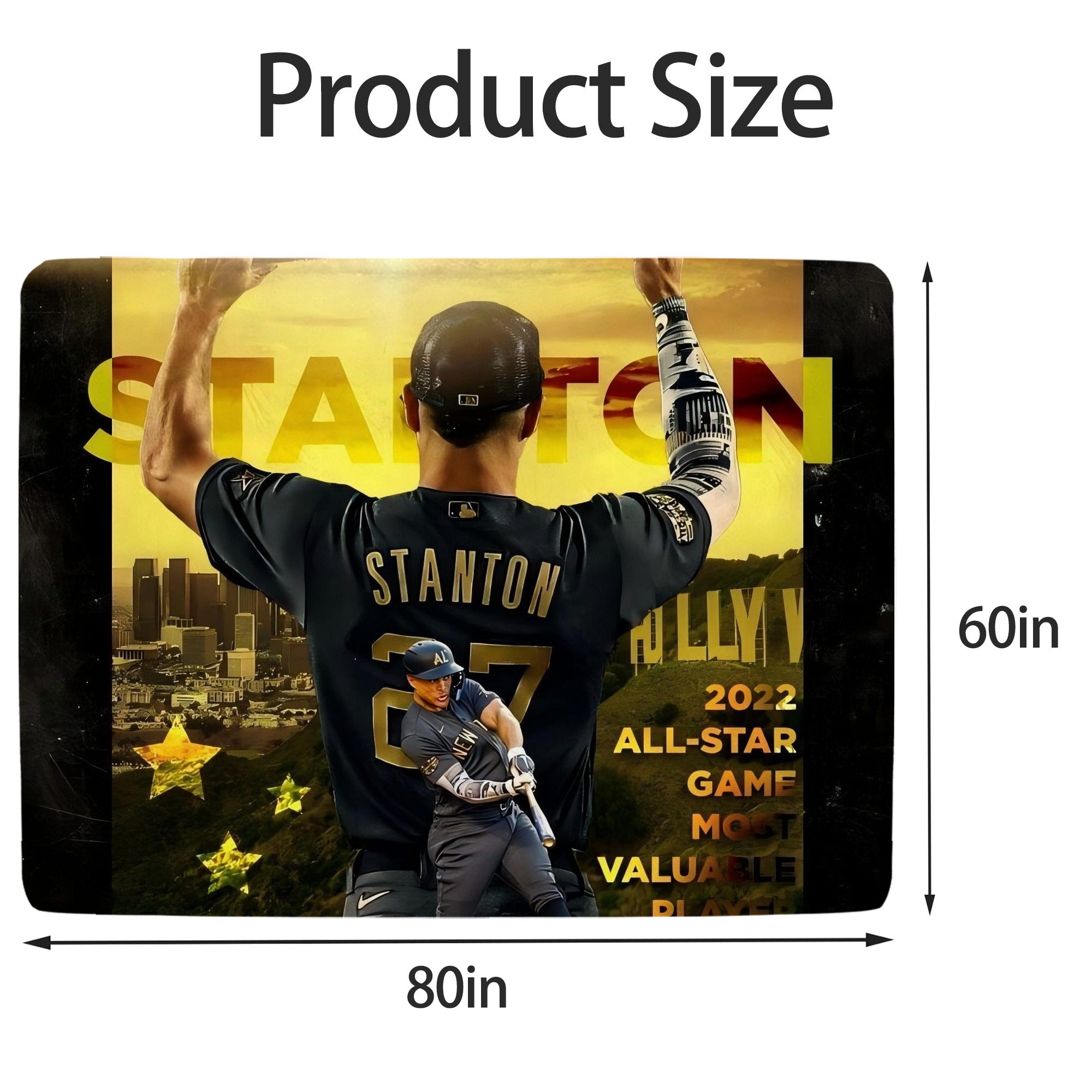 Giancarlo Stanton 44 Soft Fleece Throw Blanket 60 X 80 Inch – Super Soft, Lightweight, And Durable – Perfect For Sofa, Bed, Camping, And More – Ideal Gift For Family And Friends
