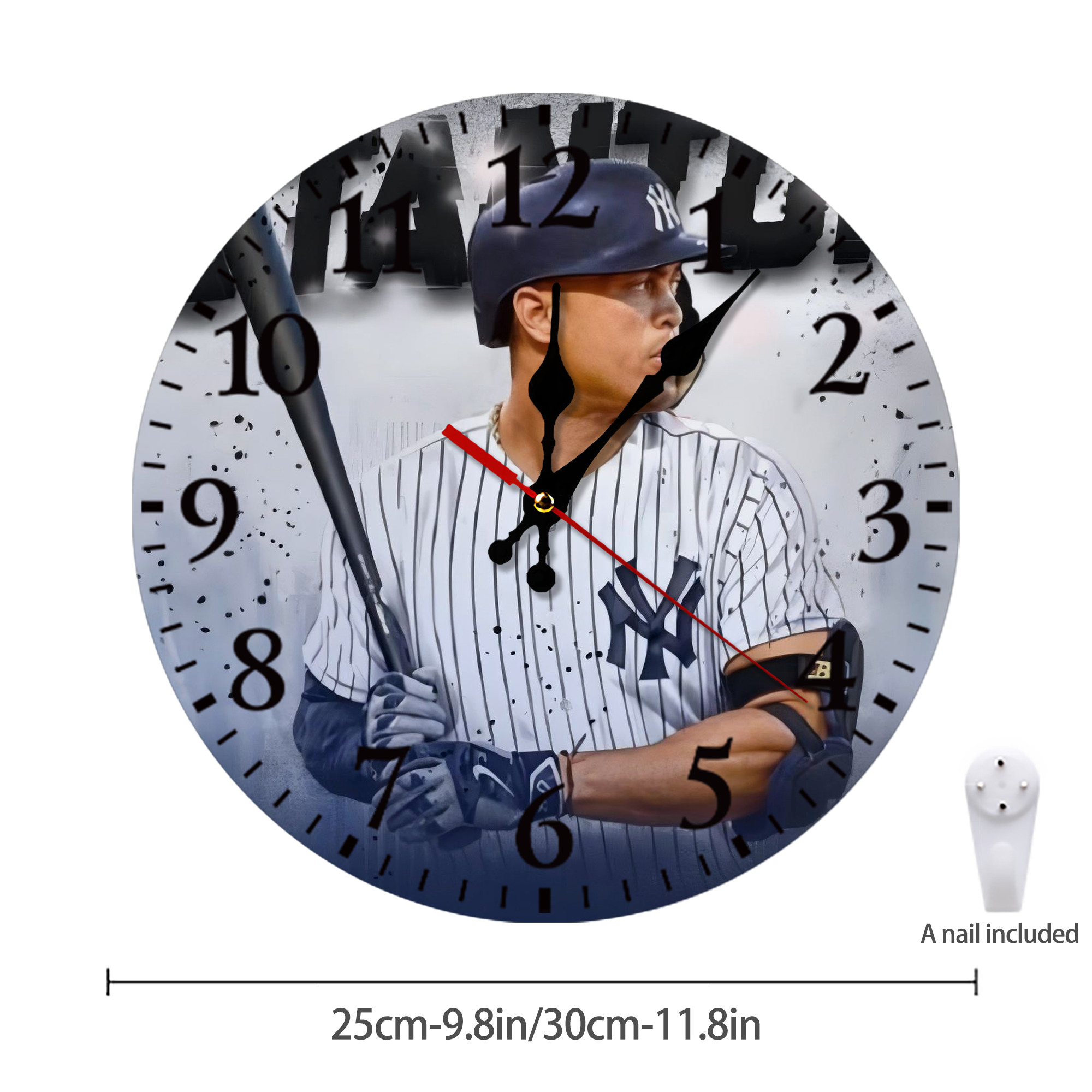 Giancarlo Stanton 40 Silent Round Wall Clock – Modern & Stylish DIY Design, Durable Wood Construction, Easy To Install – Perfect For Office, Bedroom, Living Room, And More