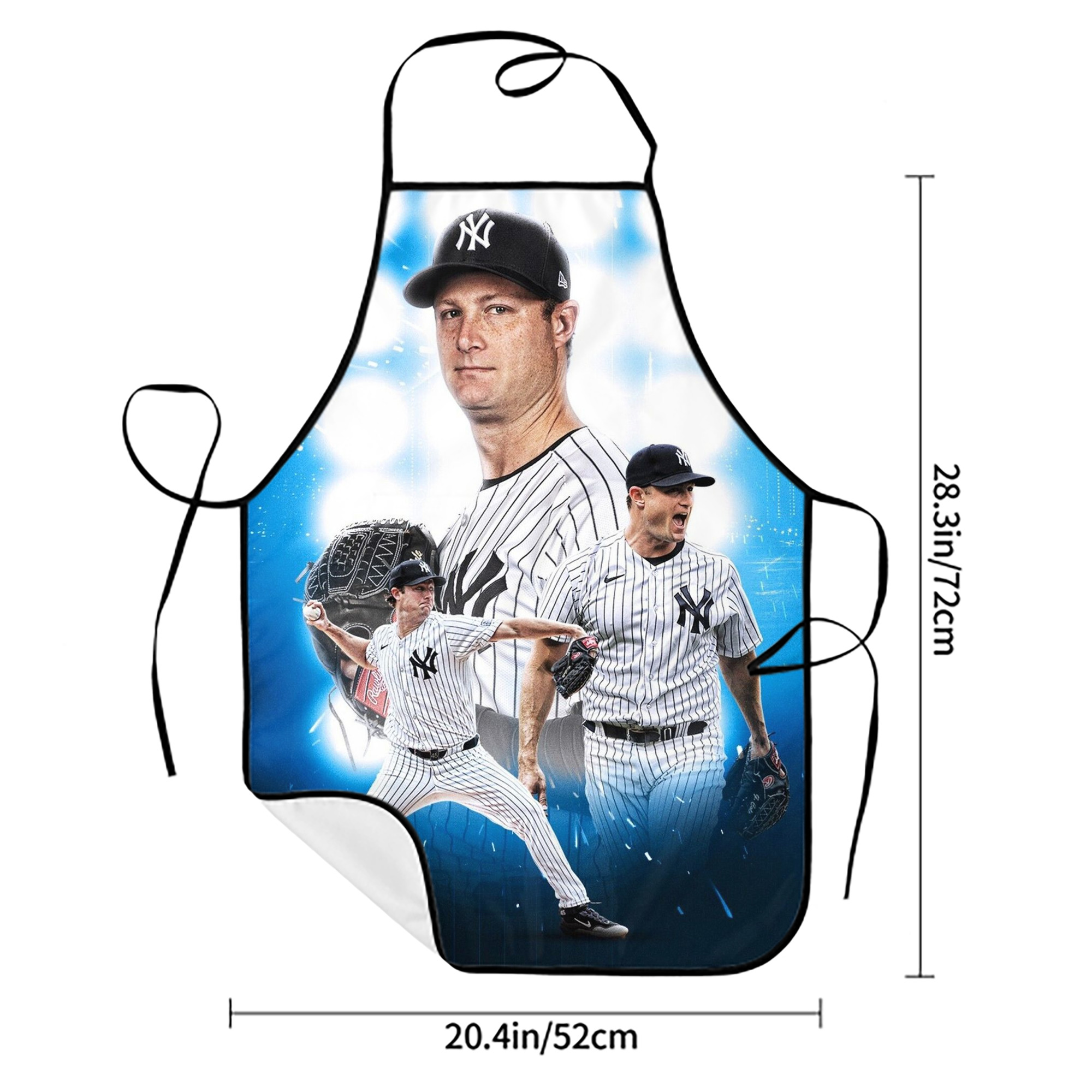 Gerrit Cole 7 Stain-Resistant Polyester Apron With Pocket – Full Print, Waterproof, Anti-Wrinkle, Anti-Pilling – Ideal For Kitchen, BBQ, Restaurant, Salon & More