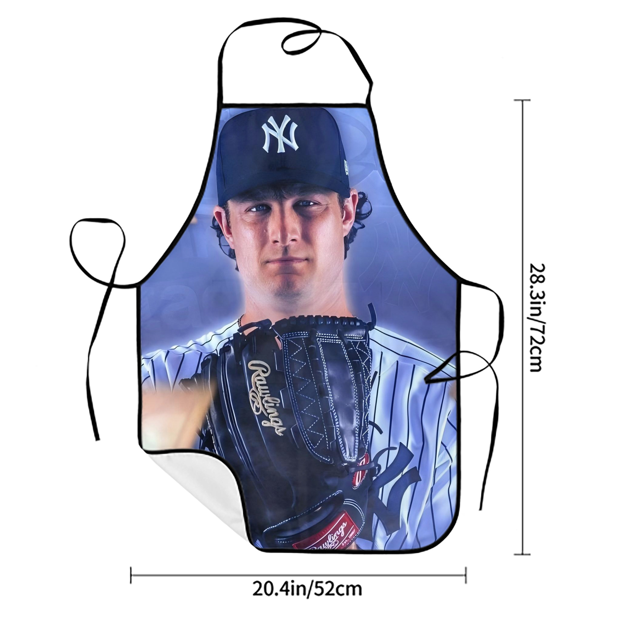 Gerrit Cole 9 Stain-Resistant Polyester Apron With Pocket – Full Print, Waterproof, Anti-Wrinkle, Anti-Pilling – Ideal For Kitchen, BBQ, Restaurant, Salon & More