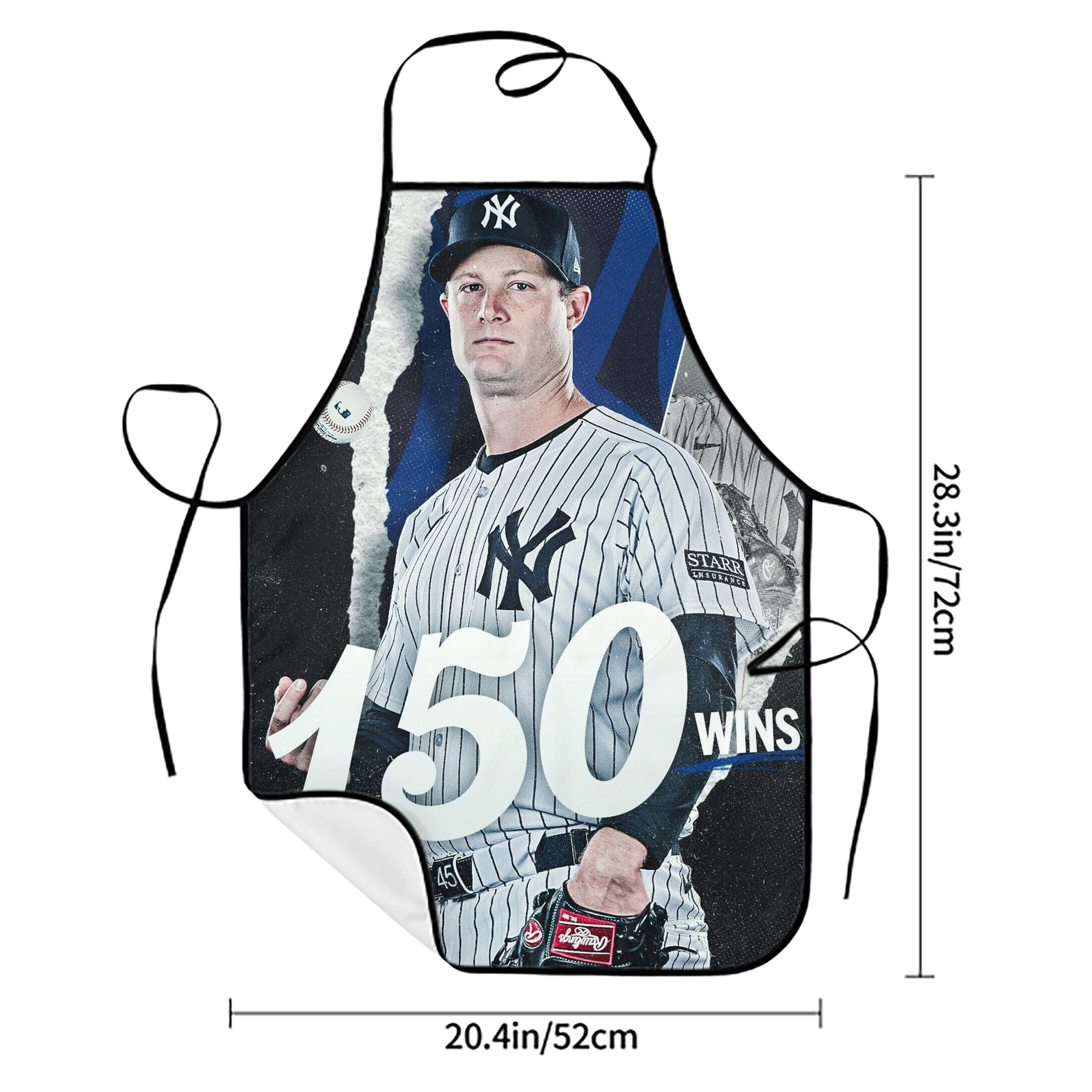 Gerrit Cole 10 Stain-Resistant Polyester Apron With Pocket – Full Print, Waterproof, Anti-Wrinkle, Anti-Pilling – Ideal For Kitchen, BBQ, Restaurant, Salon & More