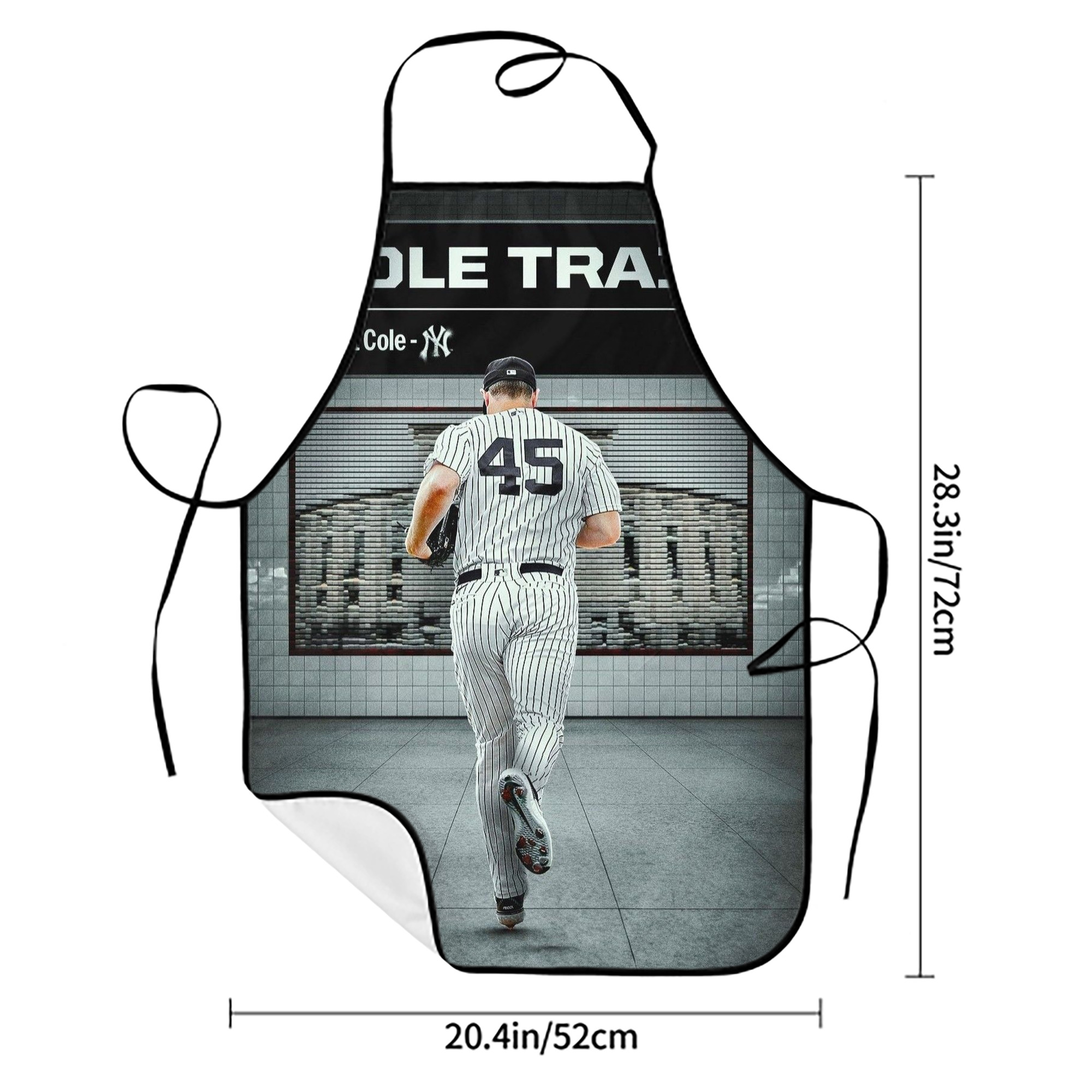 Gerrit Cole 12 Stain-Resistant Polyester Apron With Pocket – Full Print, Waterproof, Anti-Wrinkle, Anti-Pilling – Ideal For Kitchen, BBQ, Restaurant, Salon & More