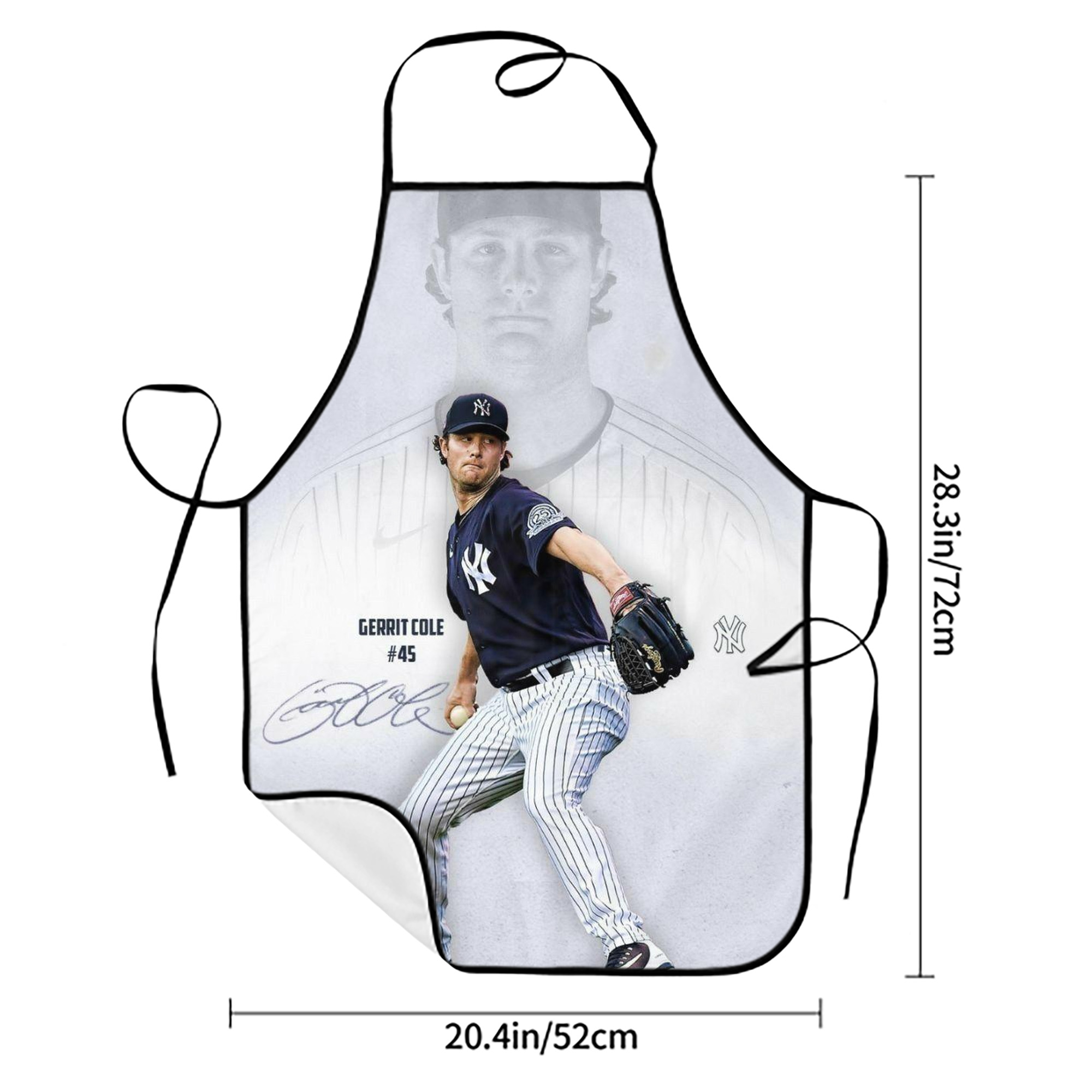 Gerrit Cole 17 Stain-Resistant Polyester Apron With Pocket – Full Print, Waterproof, Anti-Wrinkle, Anti-Pilling – Ideal For Kitchen, BBQ, Restaurant, Salon & More
