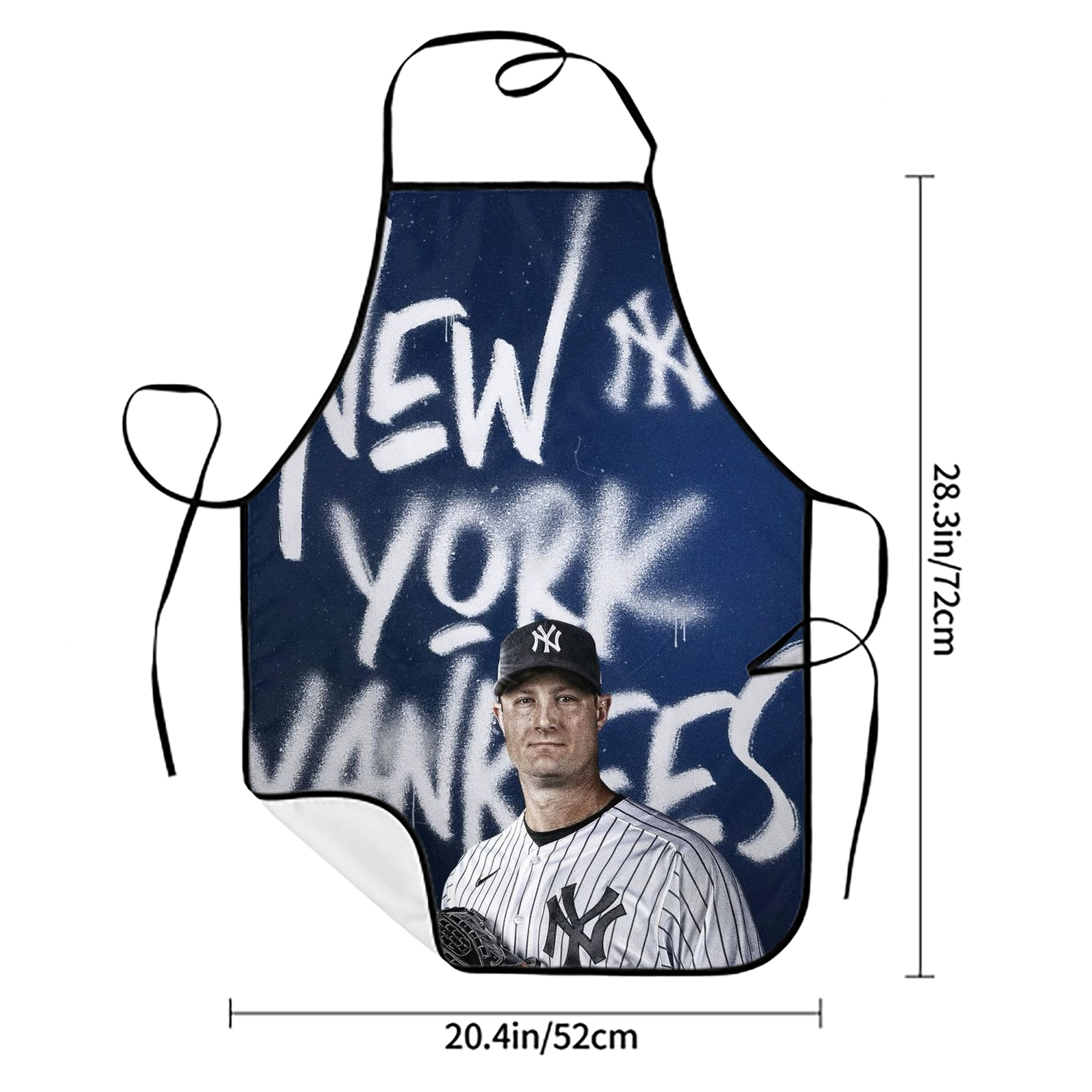 Gerrit Cole 18 Stain-Resistant Polyester Apron With Pocket – Full Print, Waterproof, Anti-Wrinkle, Anti-Pilling – Ideal For Kitchen, BBQ, Restaurant, Salon & More