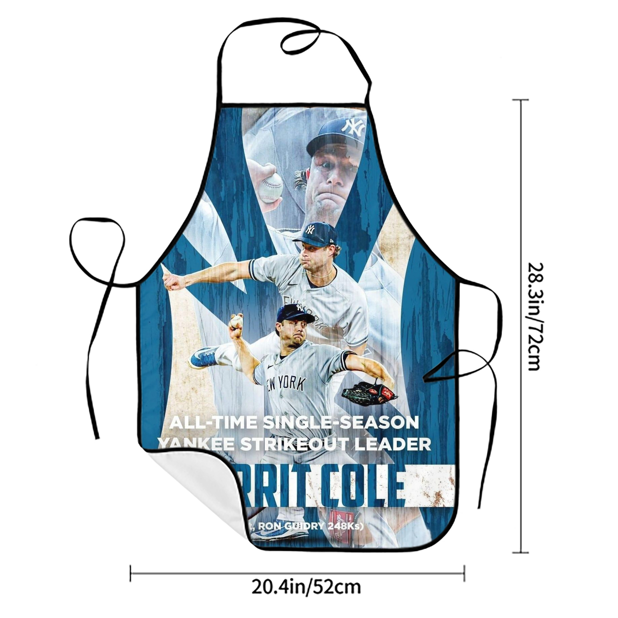 Gerrit Cole 25 Stain-Resistant Polyester Apron With Pocket – Full Print, Waterproof, Anti-Wrinkle, Anti-Pilling – Ideal For Kitchen, BBQ, Restaurant, Salon & More