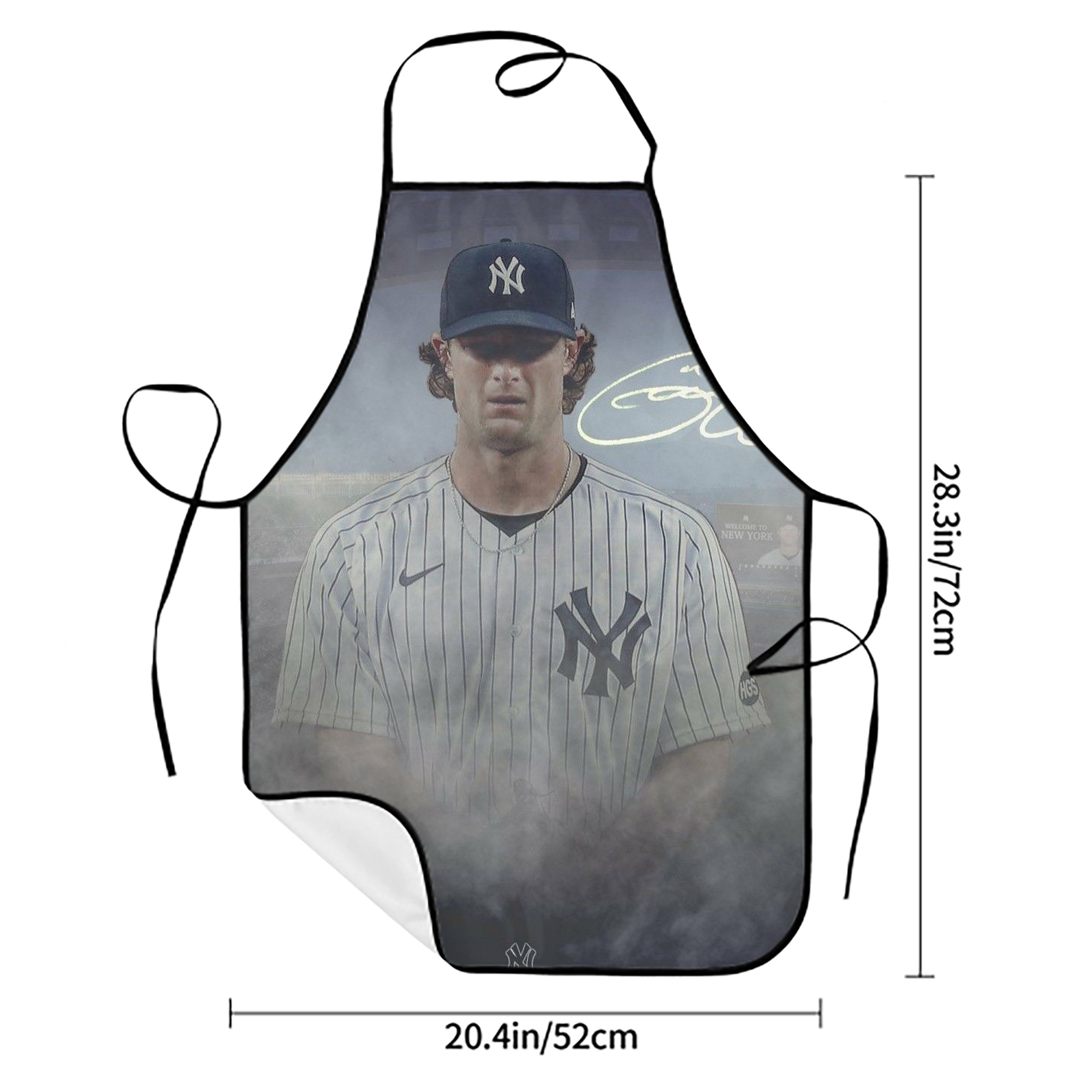 Gerrit Cole 27 Stain-Resistant Polyester Apron With Pocket – Full Print, Waterproof, Anti-Wrinkle, Anti-Pilling – Ideal For Kitchen, BBQ, Restaurant, Salon & More