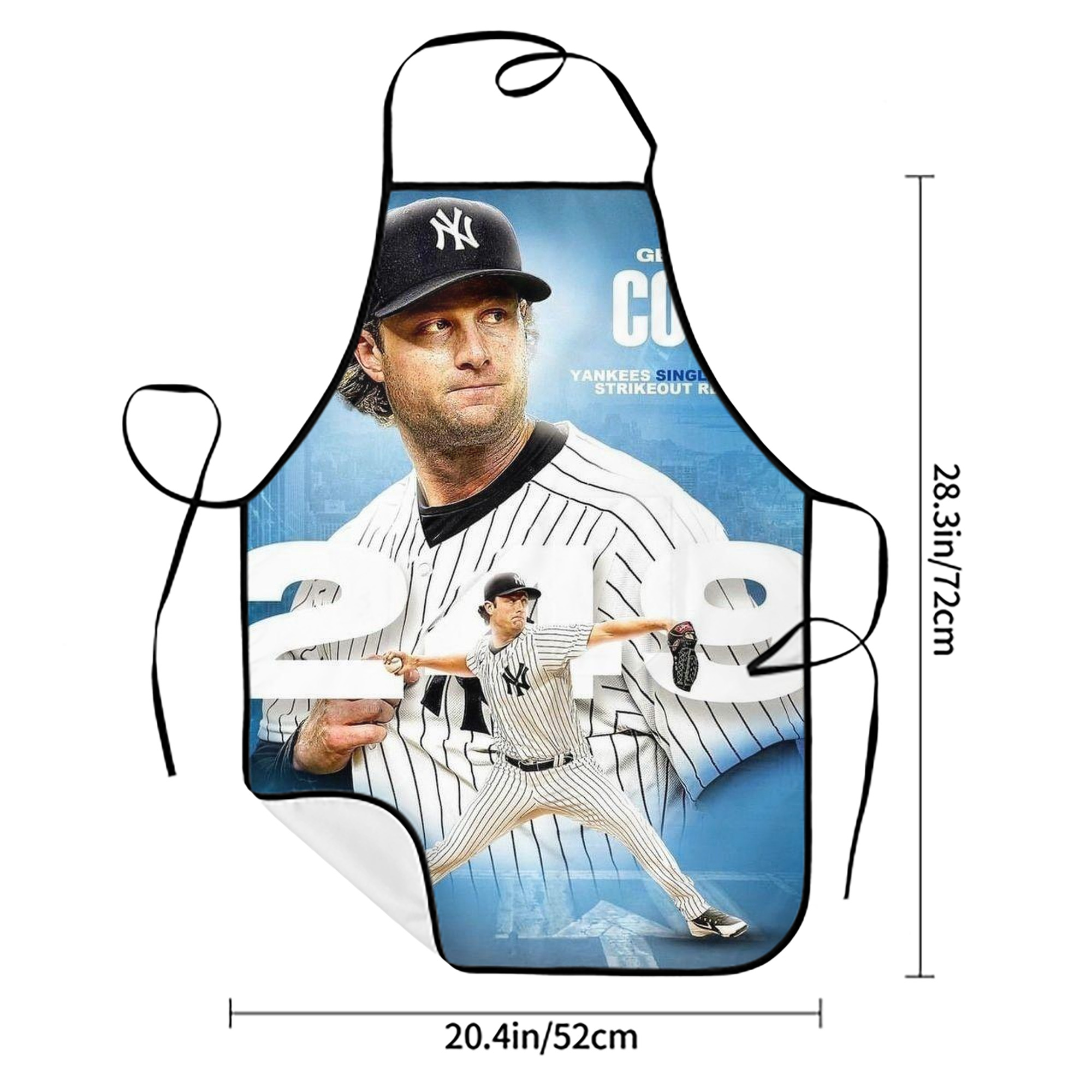 Gerrit Cole 29 Stain-Resistant Polyester Apron With Pocket – Full Print, Waterproof, Anti-Wrinkle, Anti-Pilling – Ideal For Kitchen, BBQ, Restaurant, Salon & More