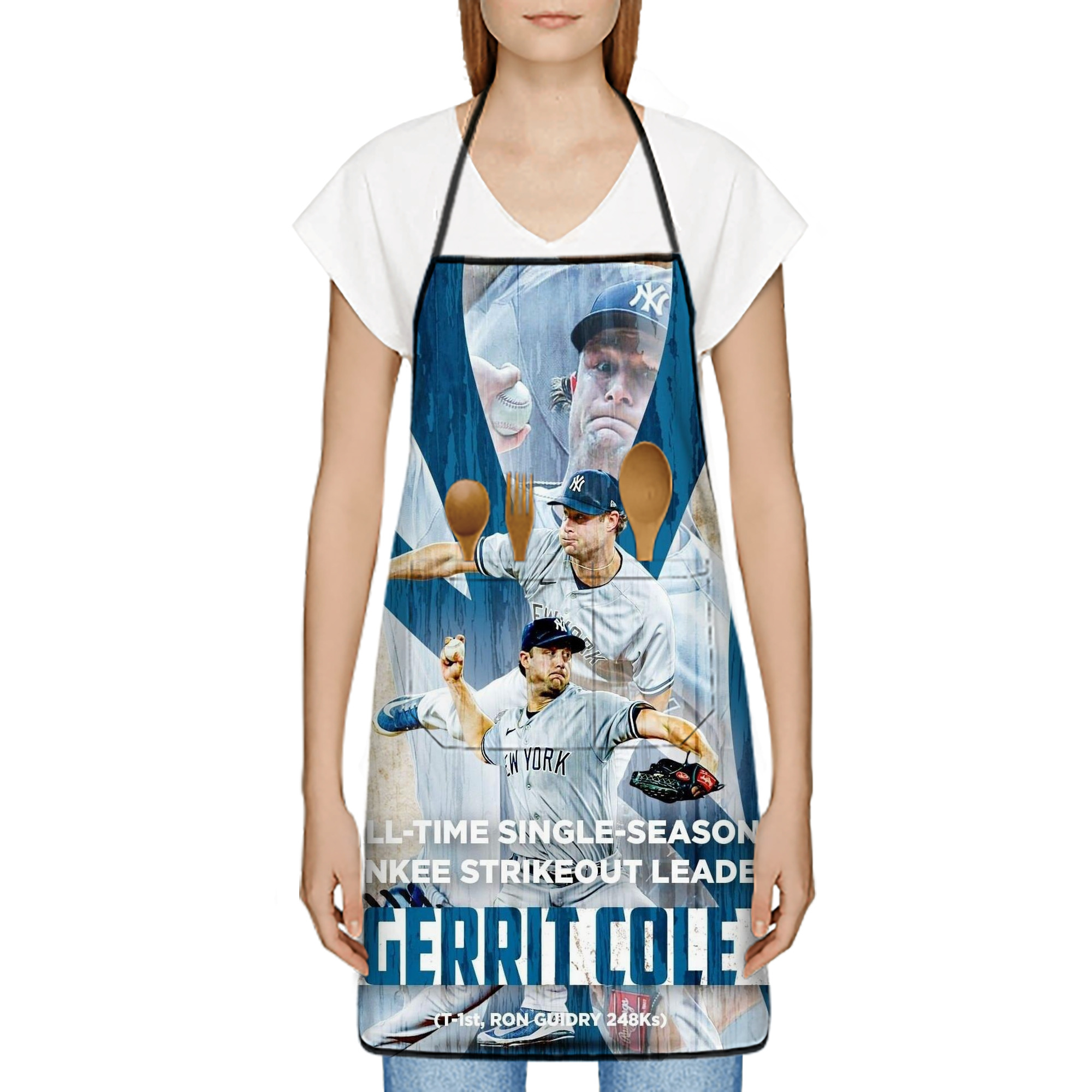 Gerrit Cole 25 Stain-Resistant Polyester Apron With Pocket – Full Print, Waterproof, Anti-Wrinkle, Anti-Pilling – Ideal For Kitchen, BBQ, Restaurant, Salon & More