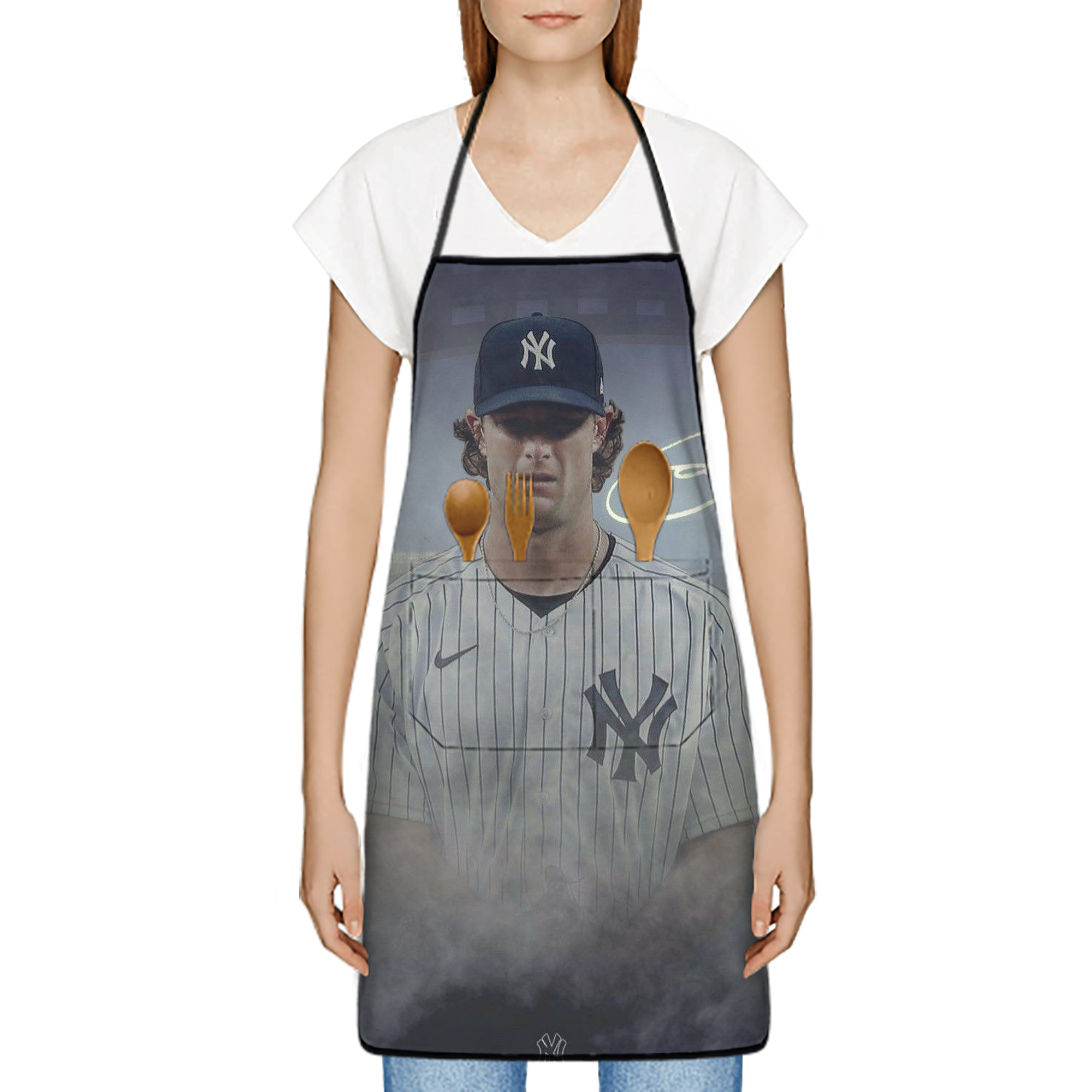 Gerrit Cole 27 Stain-Resistant Polyester Apron With Pocket – Full Print, Waterproof, Anti-Wrinkle, Anti-Pilling – Ideal For Kitchen, BBQ, Restaurant, Salon & More