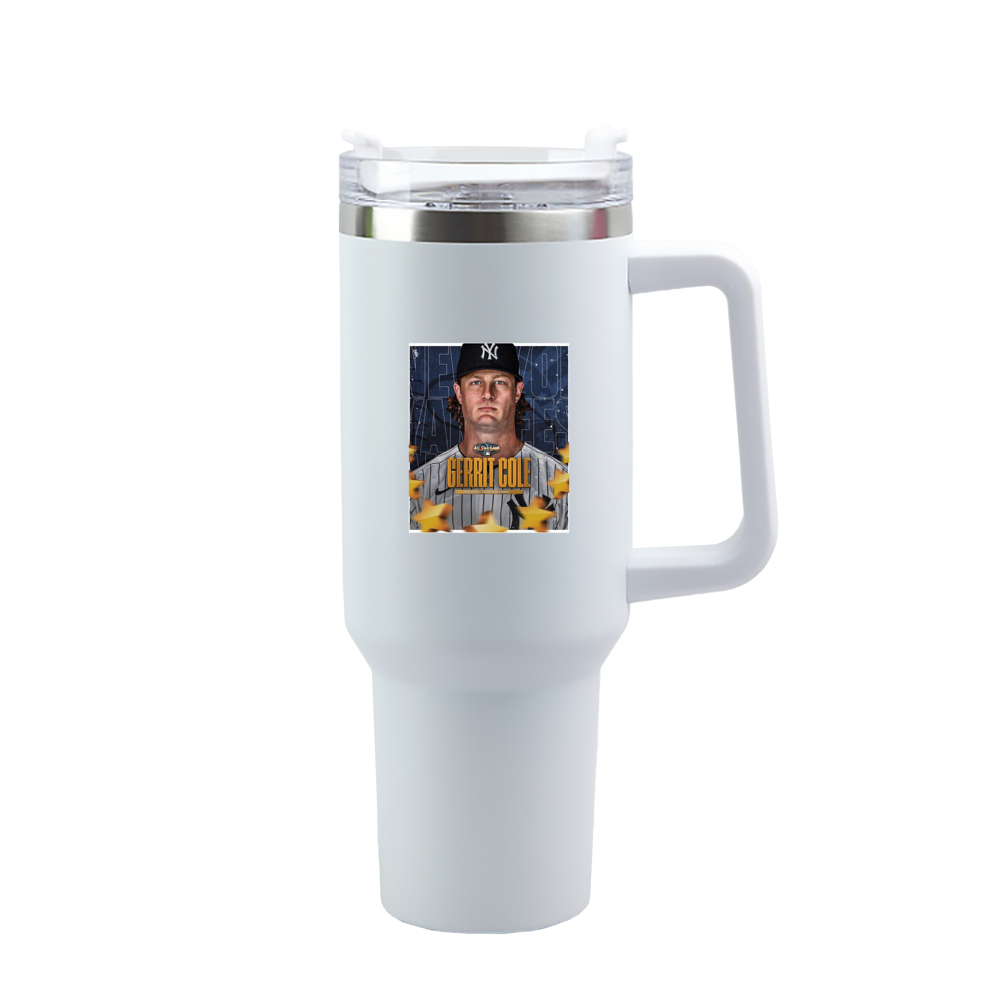 Gerrit Cole 5 40oz Handle Car Tumbler – Durable Stainless Steel Travel Mug With UV Print – Double Wall Insulated, Fits Most Car Cup Holders