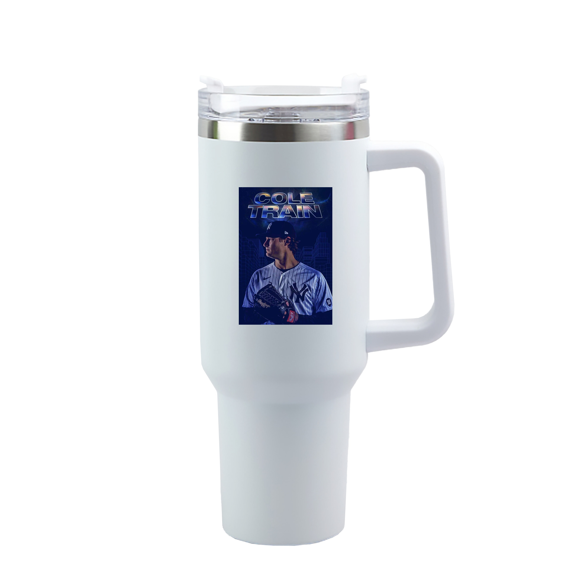 Gerrit Cole 16 40oz Handle Car Tumbler – Durable Stainless Steel Travel Mug With UV Print – Double Wall Insulated, Fits Most Car Cup Holders