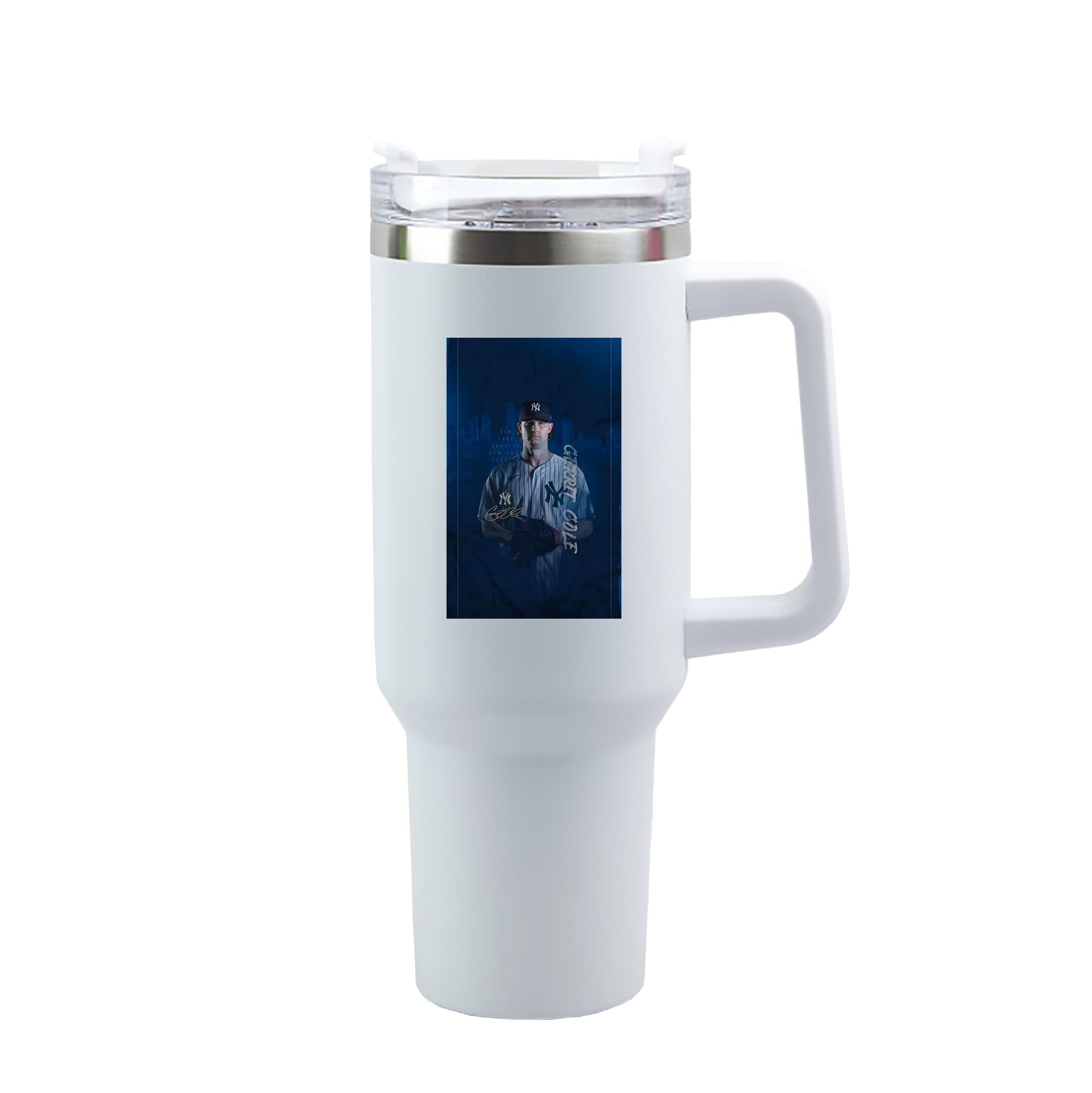 Gerrit Cole 19 40oz Handle Car Tumbler – Durable Stainless Steel Travel Mug With UV Print – Double Wall Insulated, Fits Most Car Cup Holders